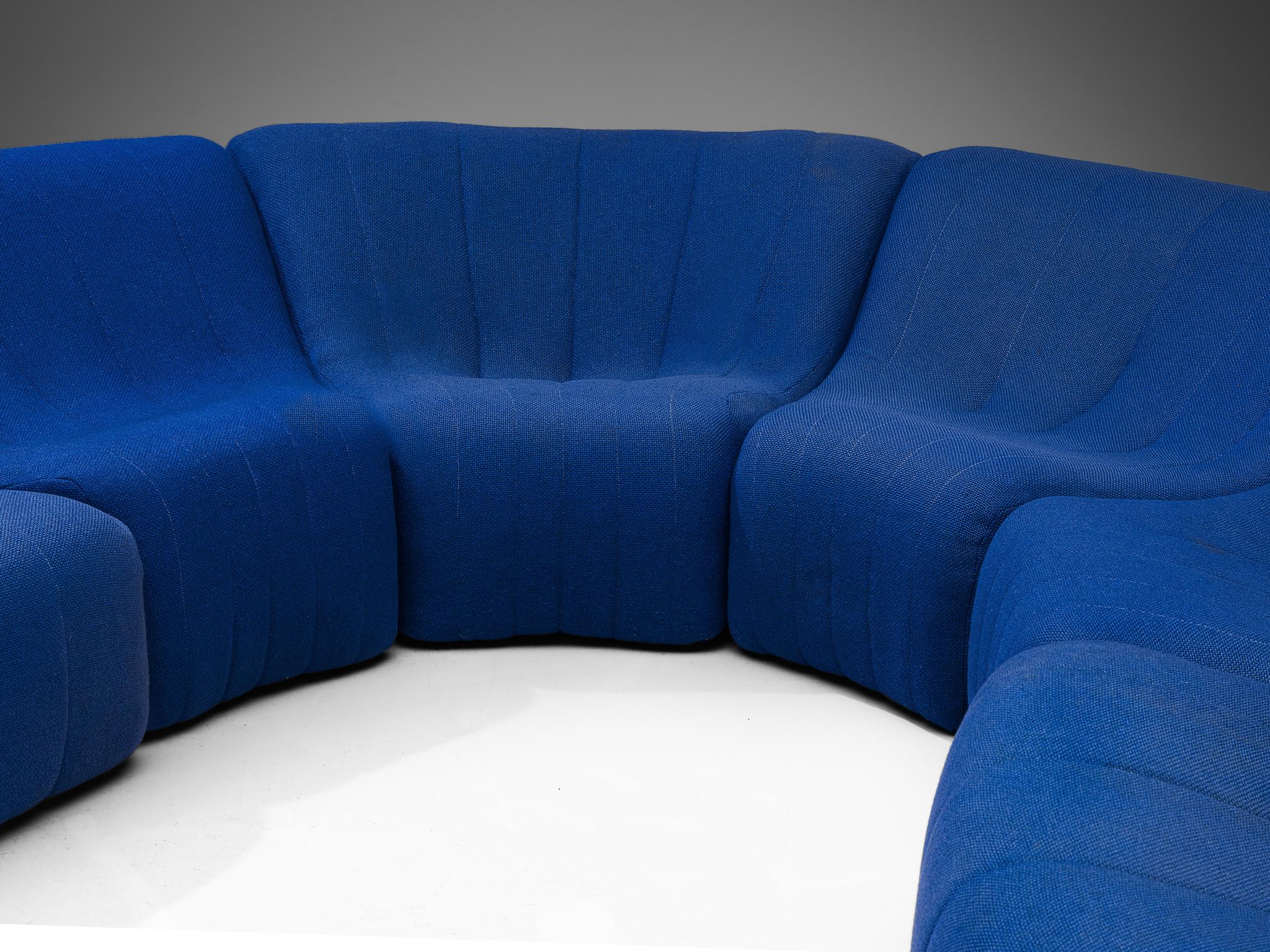 French Kwok Hoi Chan for Steiner 'Chromatic' Bright Blue Modular Sofa
