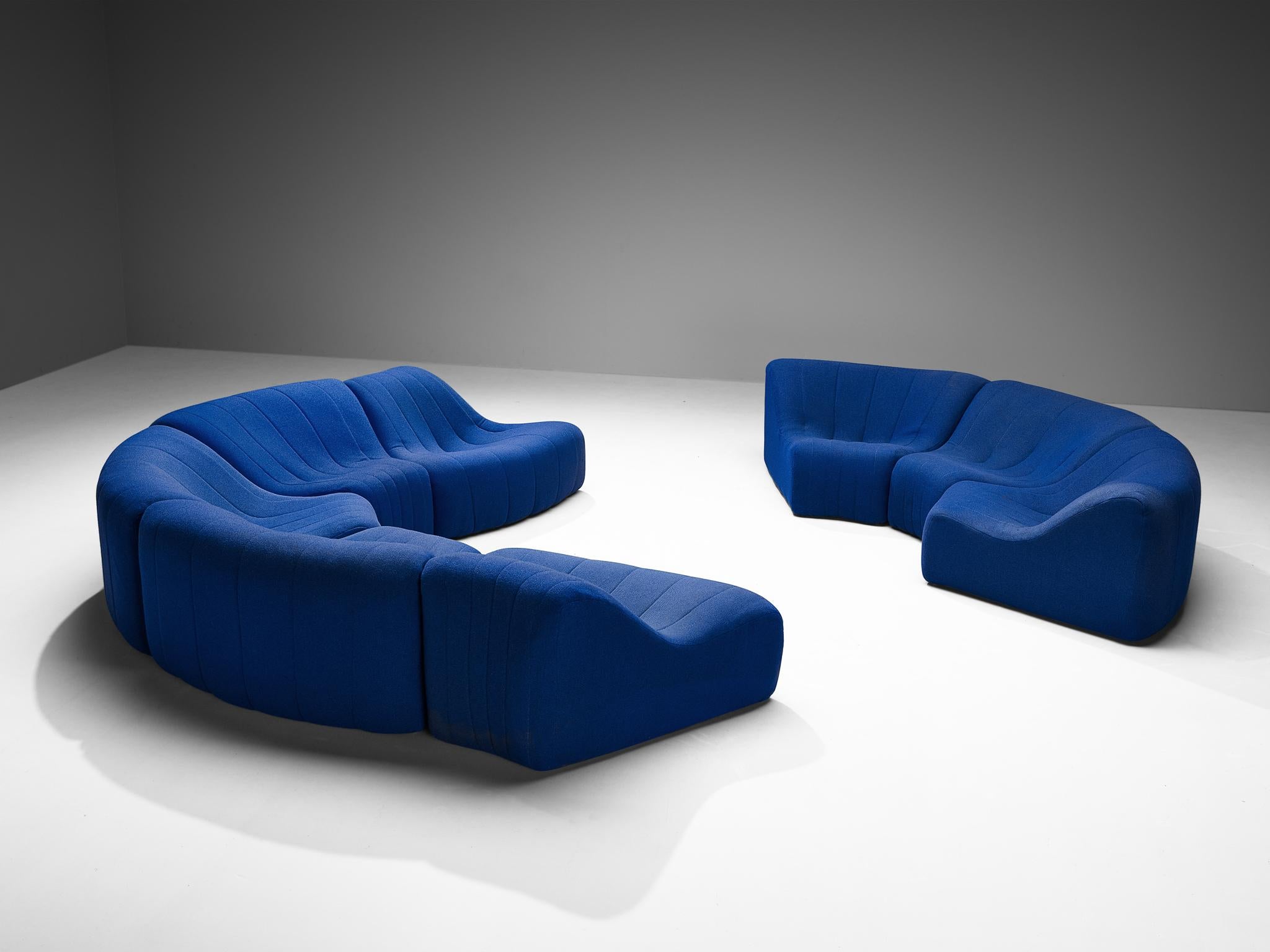Late 20th Century Kwok Hoi Chan for Steiner 'Chromatic' Bright Blue Modular Sofa 