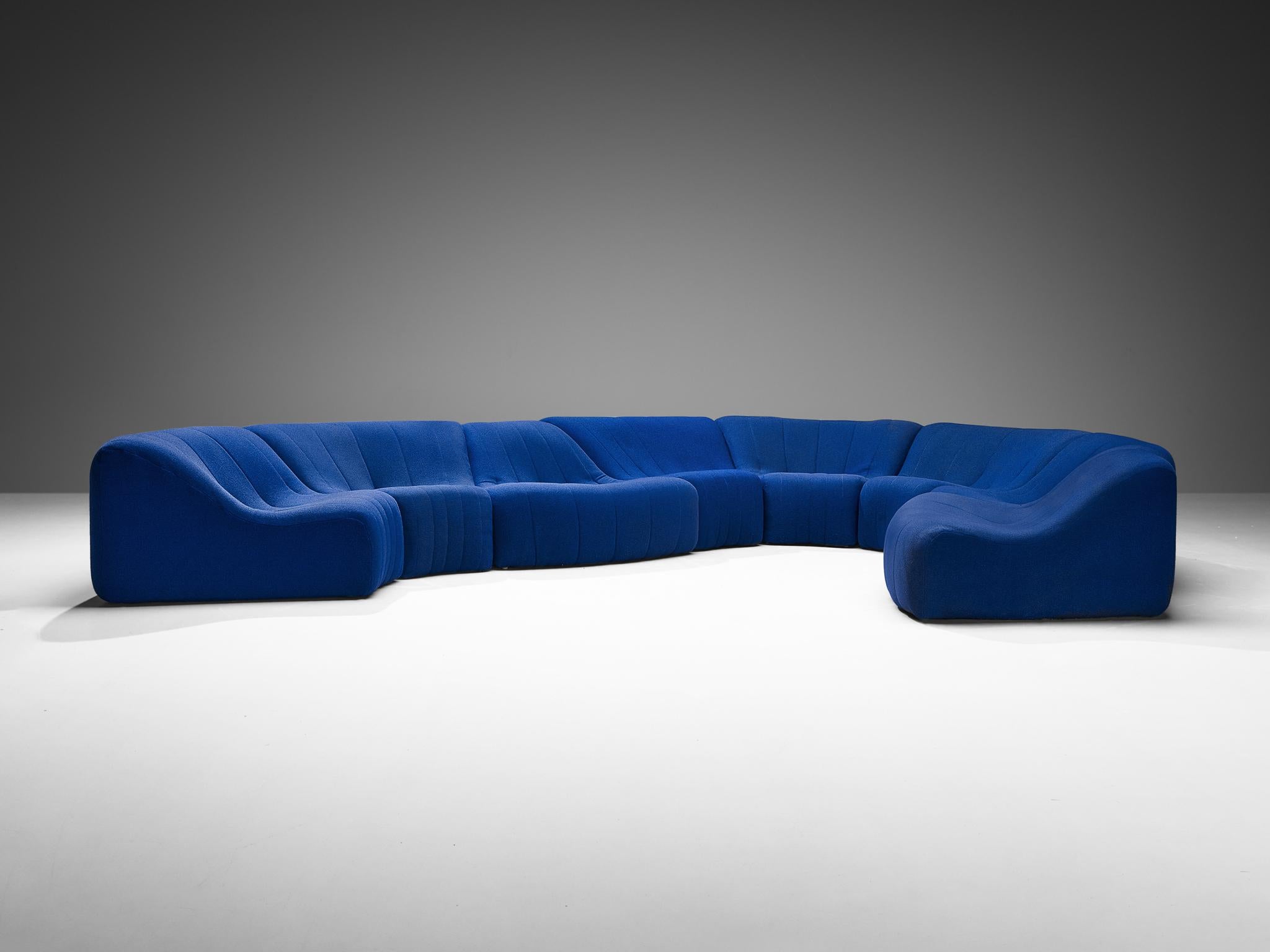 Late 20th Century Kwok Hoi Chan for Steiner 'Chromatic' Bright Blue Modular Sofa