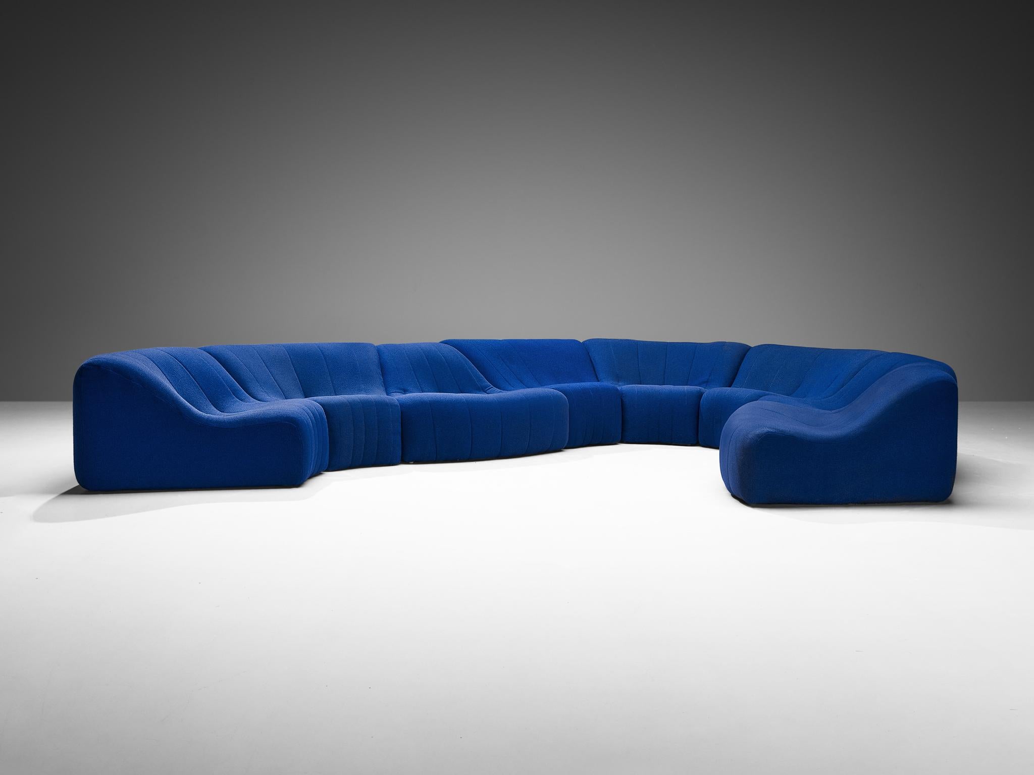 Fabric Kwok Hoi Chan for Steiner 'Chromatic' Bright Blue Modular Sofa 