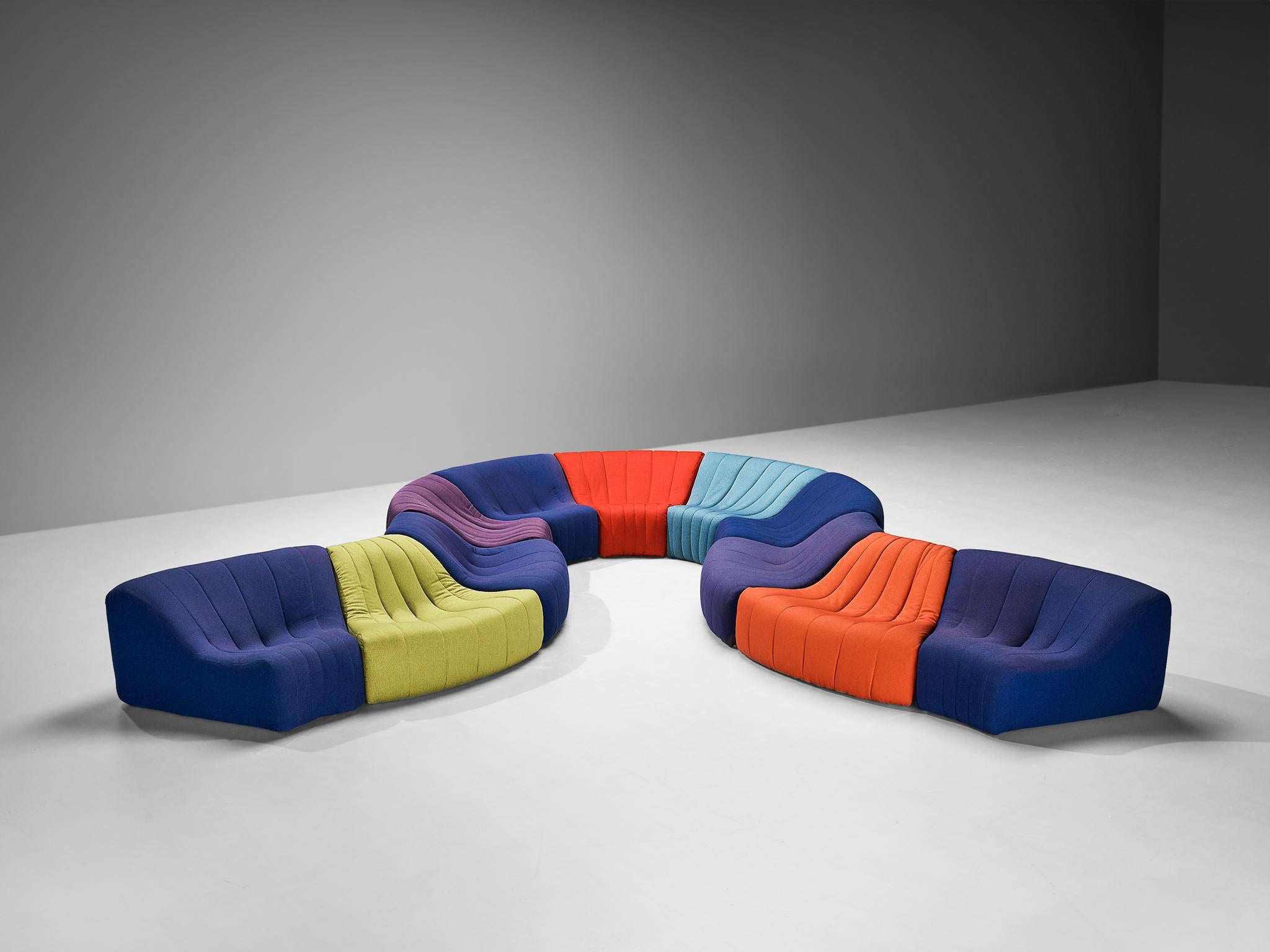 Kwok Hoi Chan for Steiner 'Chromatic' Large Multicolored Modular Sofa 2