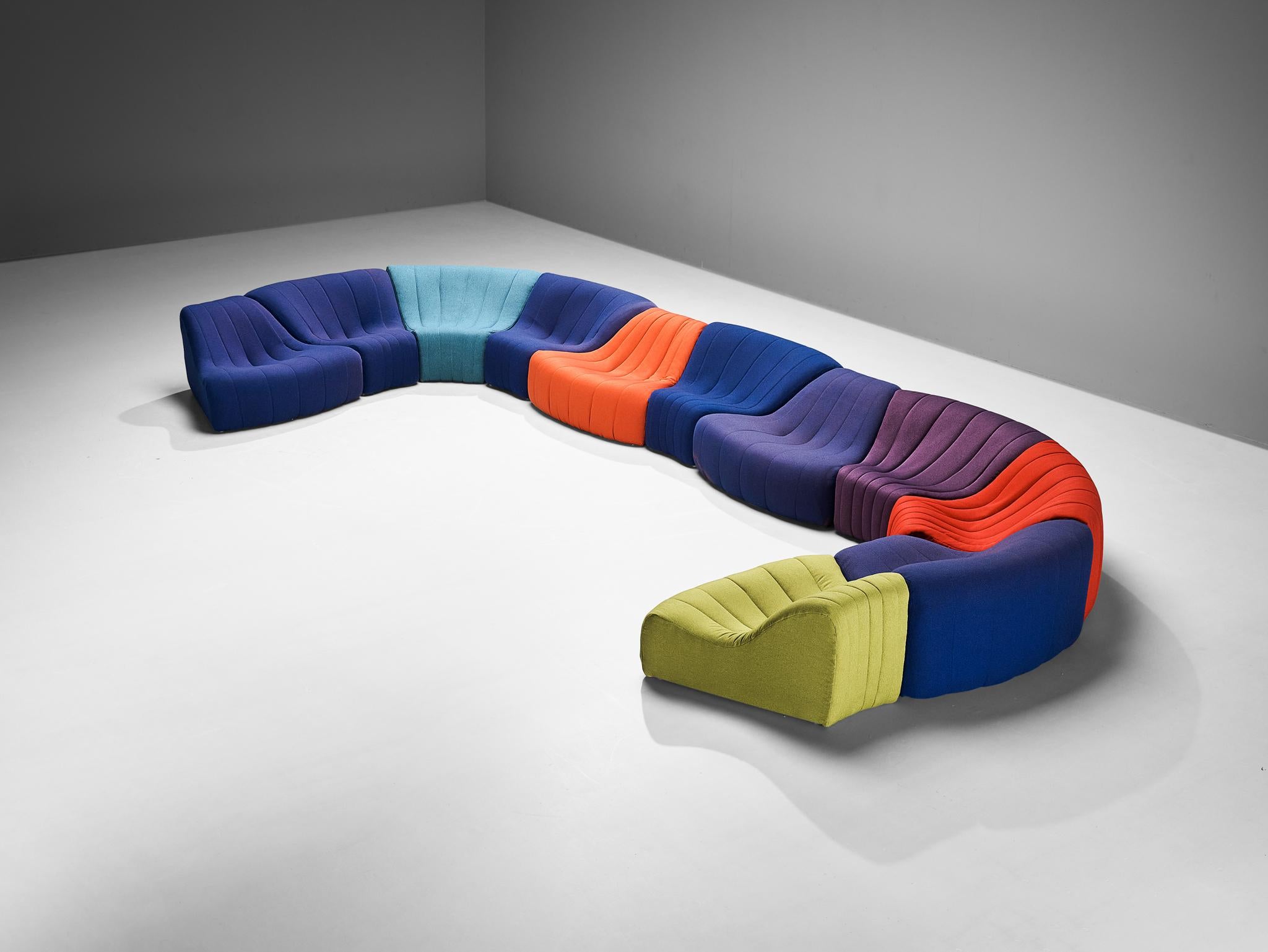 Kwok Hoi Chan for Steiner 'Chromatic' Large Multicolored Modular Sofa 6