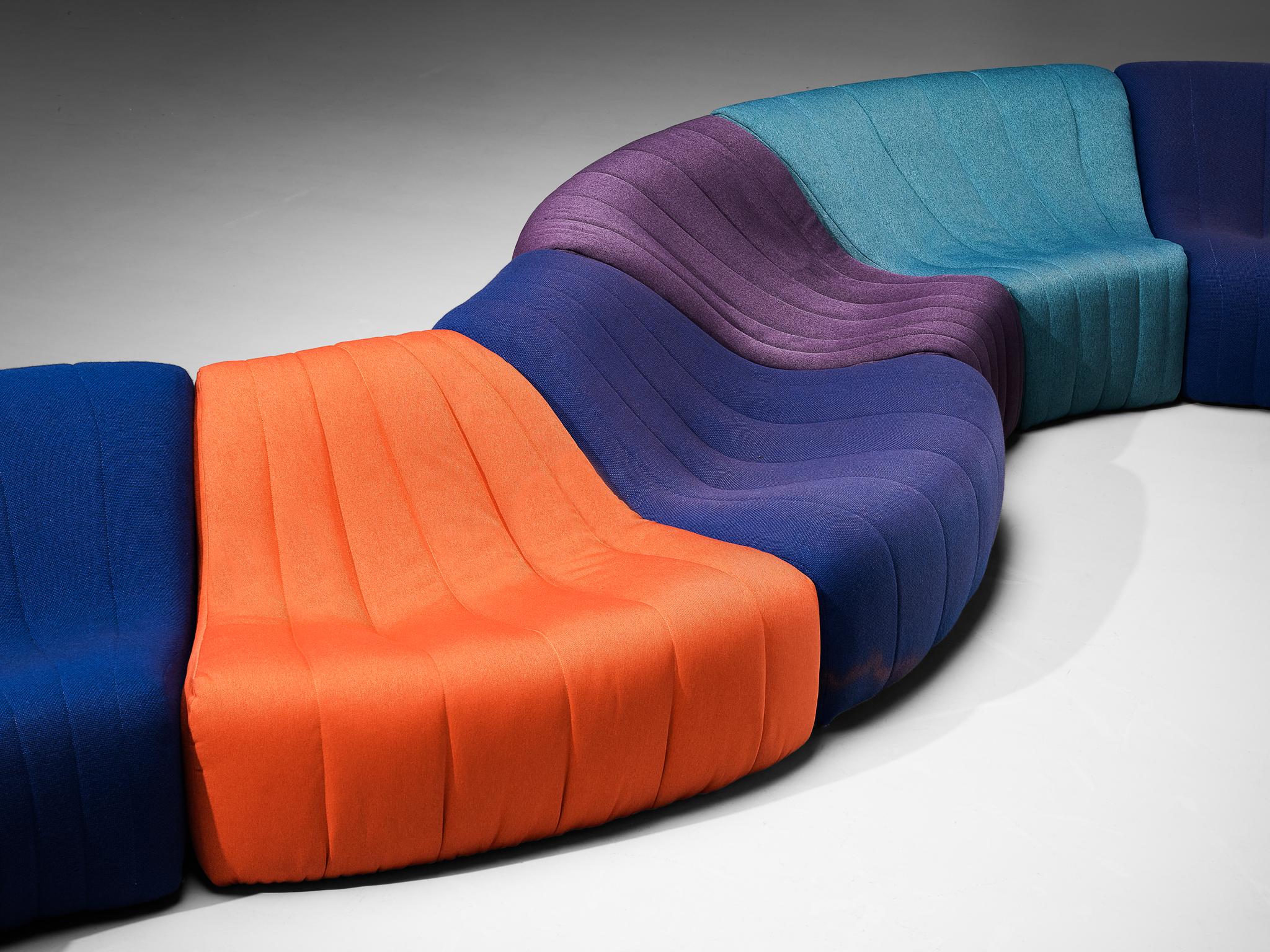 French Kwok Hoi Chan for Steiner 'Chromatic' Large Multicolored Modular Sofa