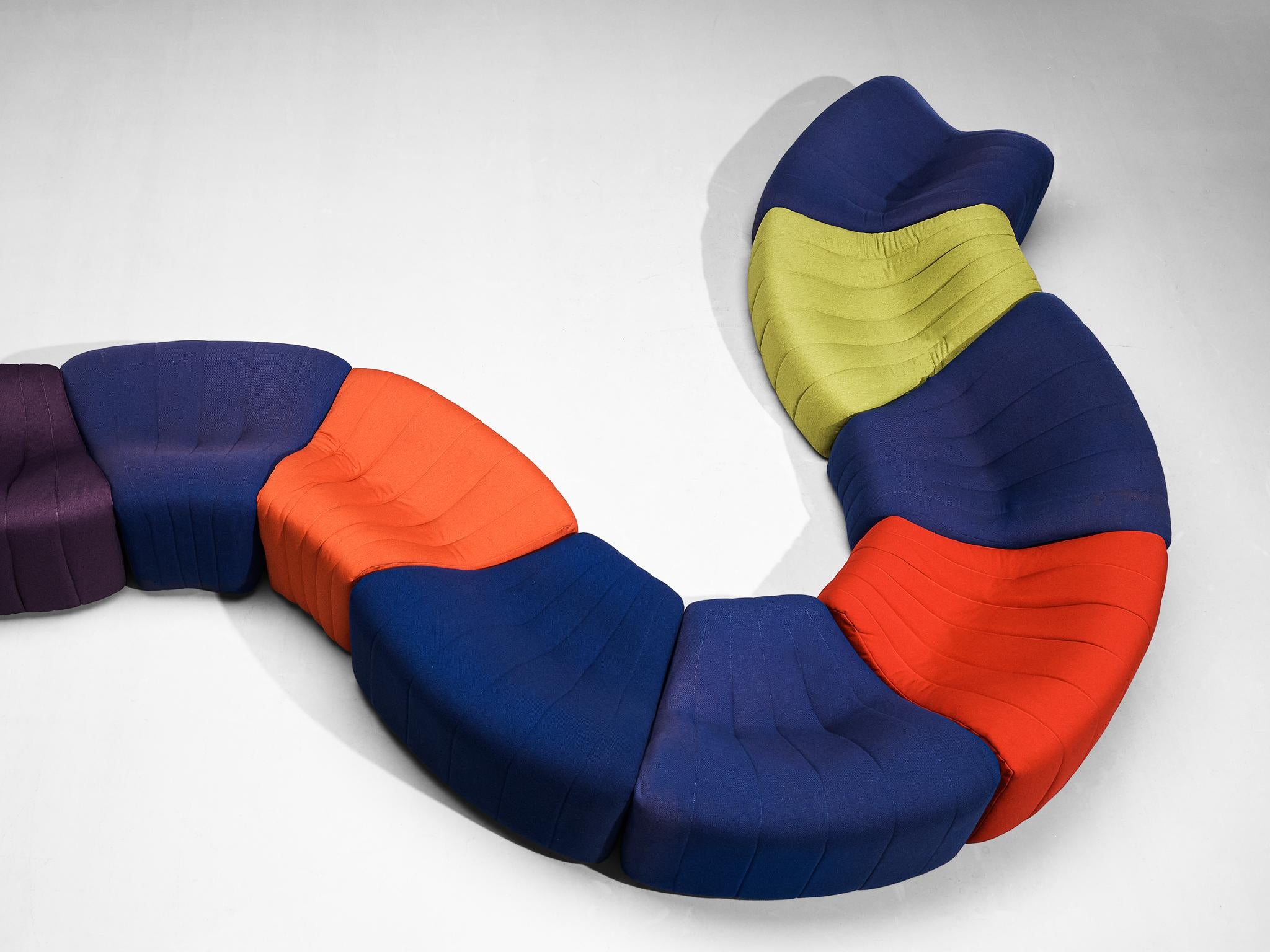 Late 20th Century Kwok Hoi Chan for Steiner 'Chromatic' Large Multicolored Modular Sofa