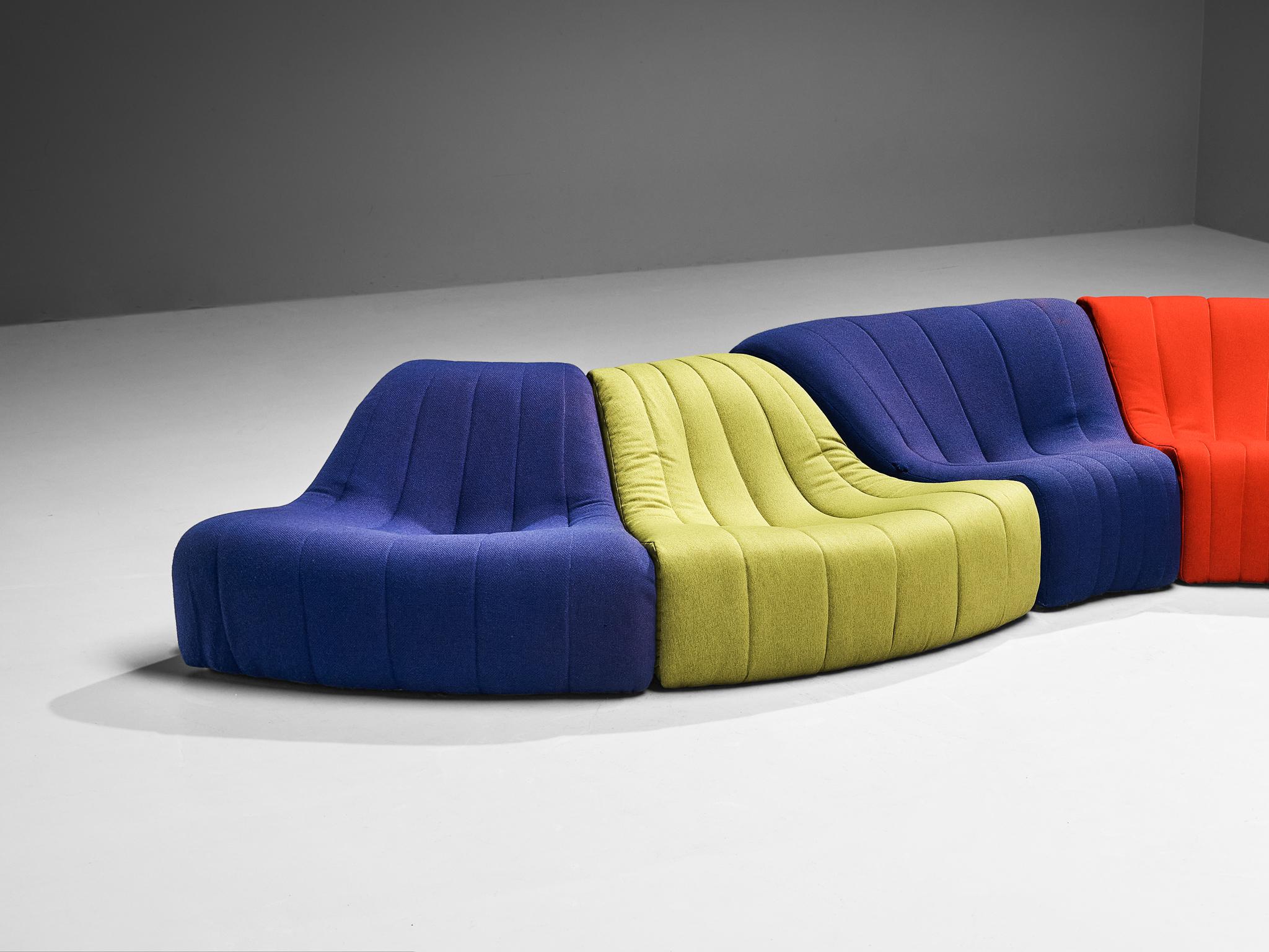 Fabric Kwok Hoi Chan for Steiner 'Chromatic' Large Multicolored Modular Sofa