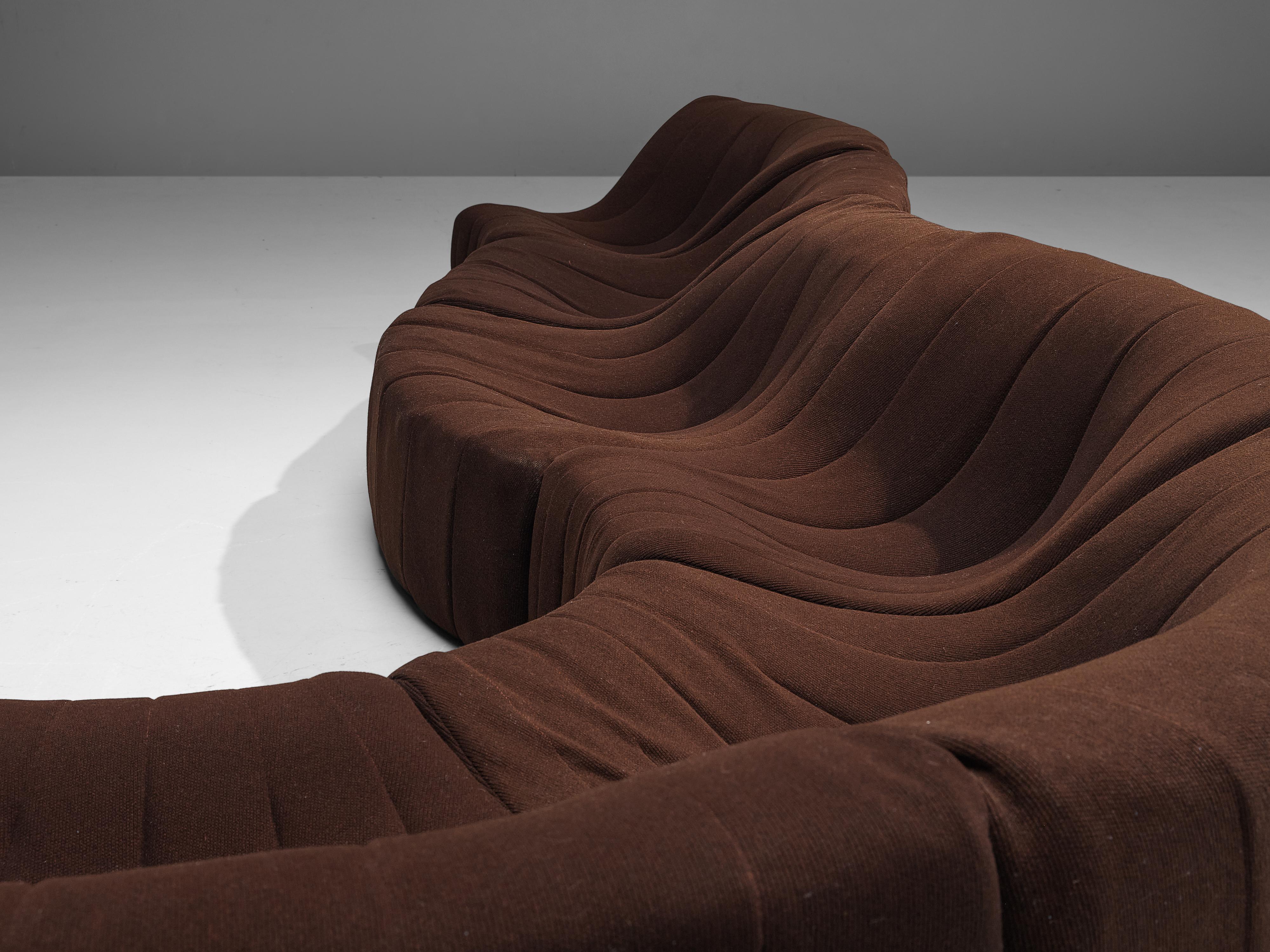 French Kwok Hoi Chan for Steiner´Chromatic´ Modular Sofa in Brown Upholstery