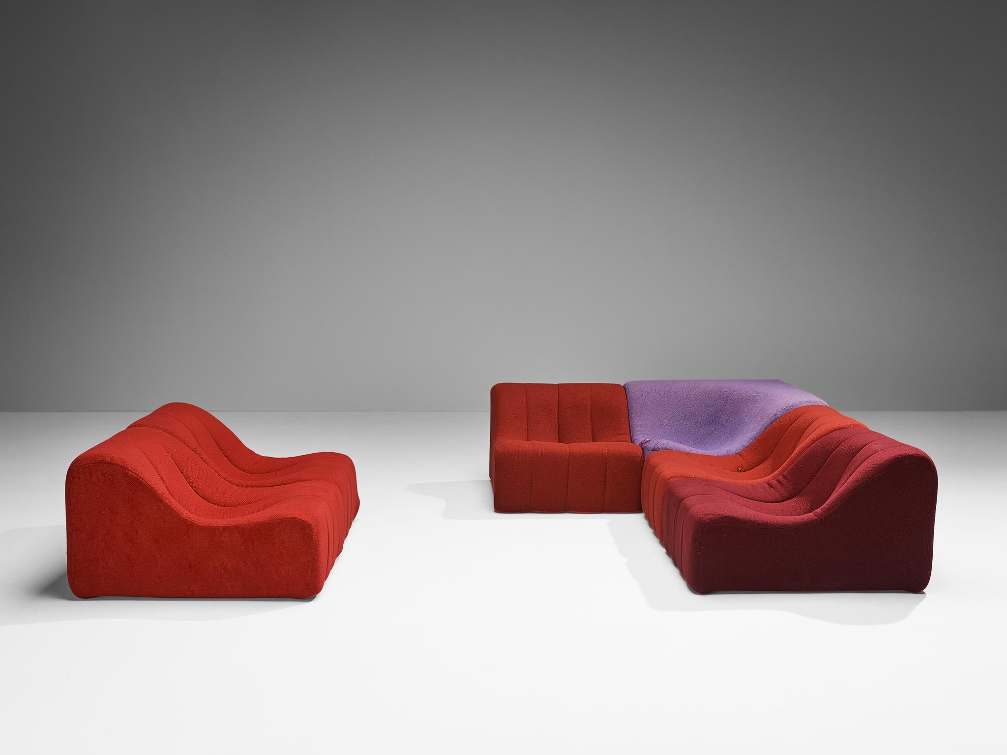 Kwok Hoi Chan for Steiner 'Chromatic' Modular Sofa in Red Purple Colors  For Sale 3