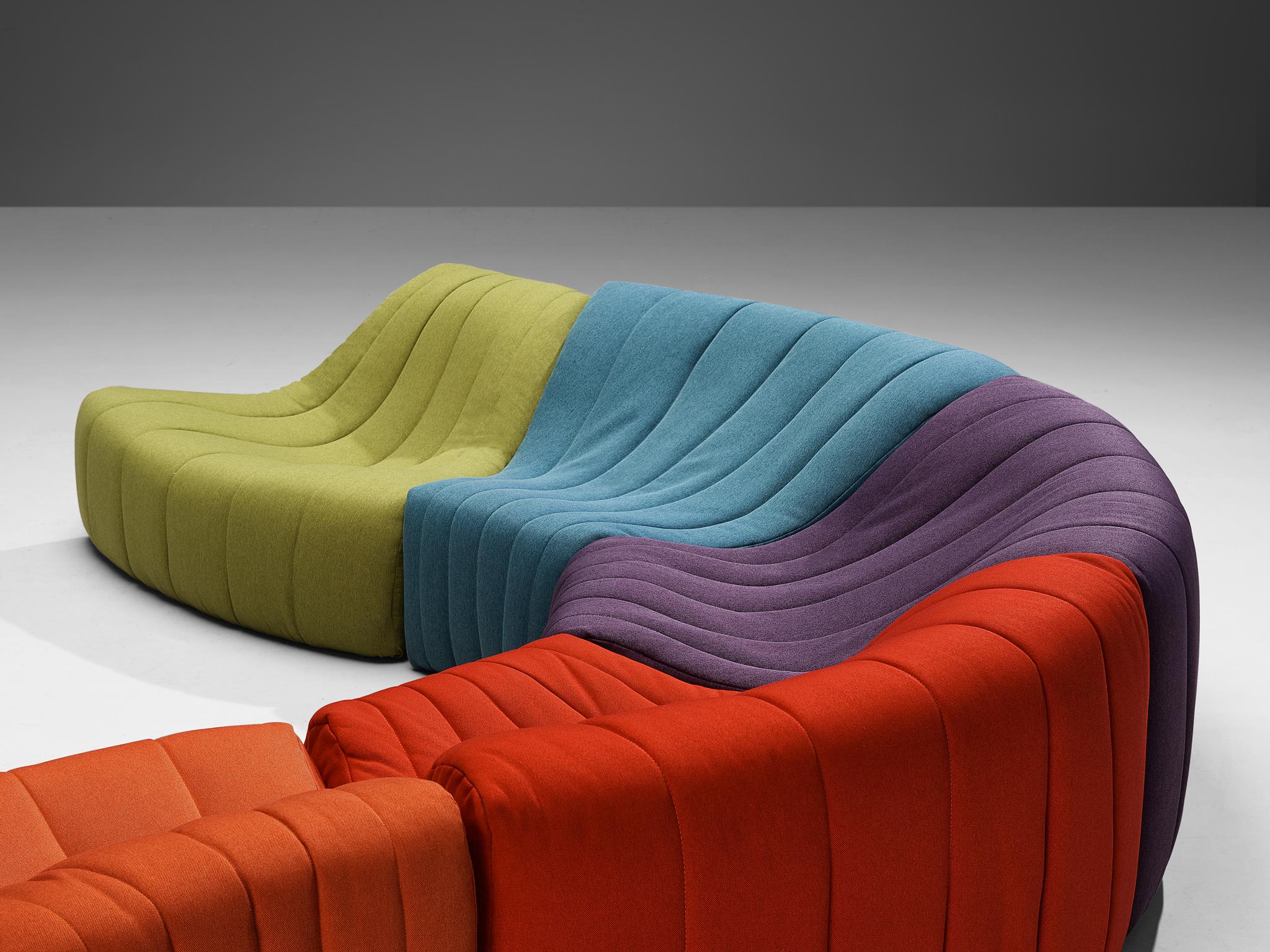 French Kwok Hoi Chan for Steiner 'Chromatic' Multicolored Modular Sofa