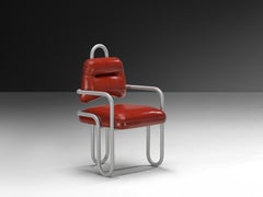 Kwok Hoi Chan para Silla de comedor Steiner de cuero rojo