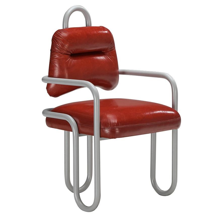 Kwok Hoi Chan for Steiner Dining Chair in Red Leather