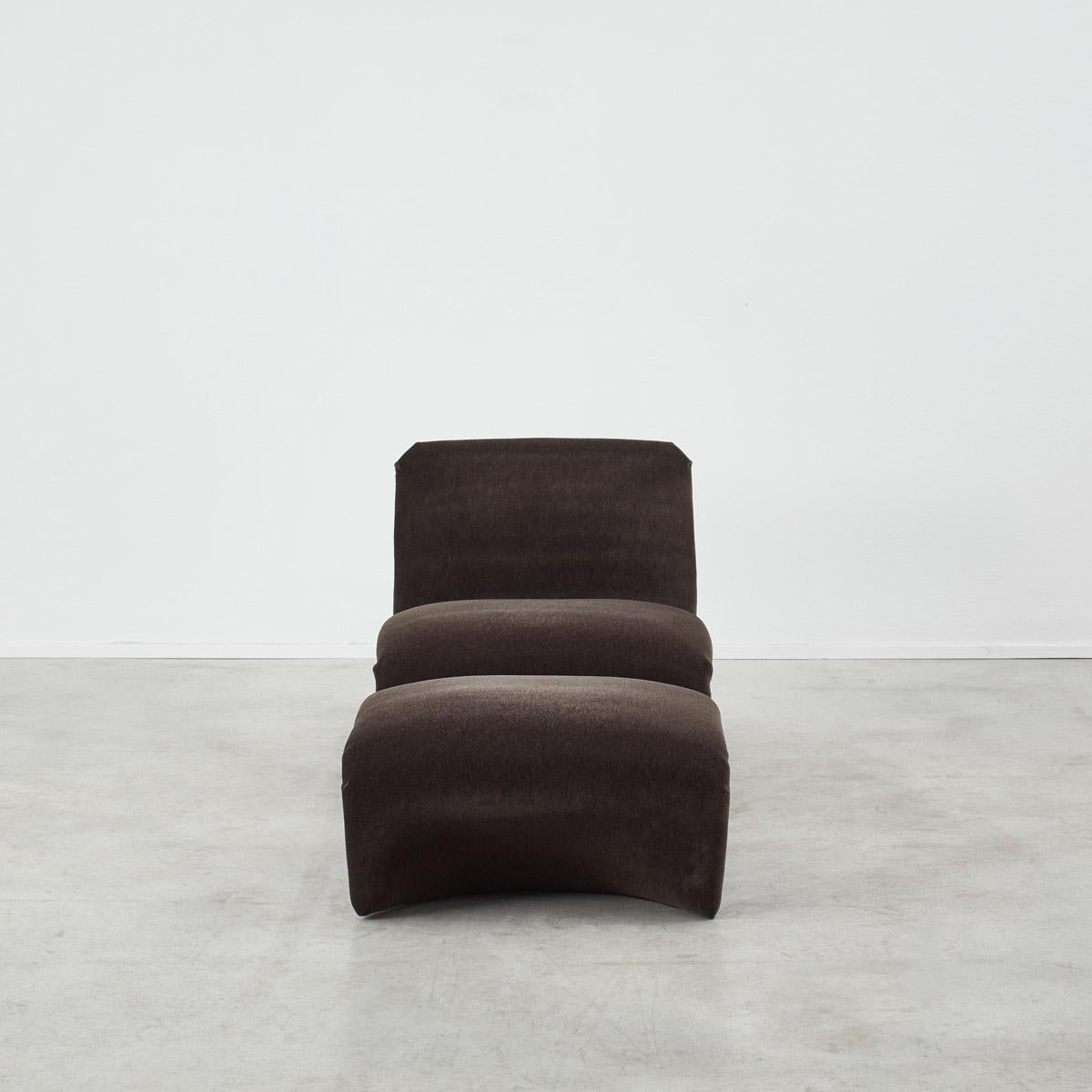 Mid-20th Century Kwok Hoï Chan Kaïdo chair and ottoman for Steiner, France 1968 For Sale