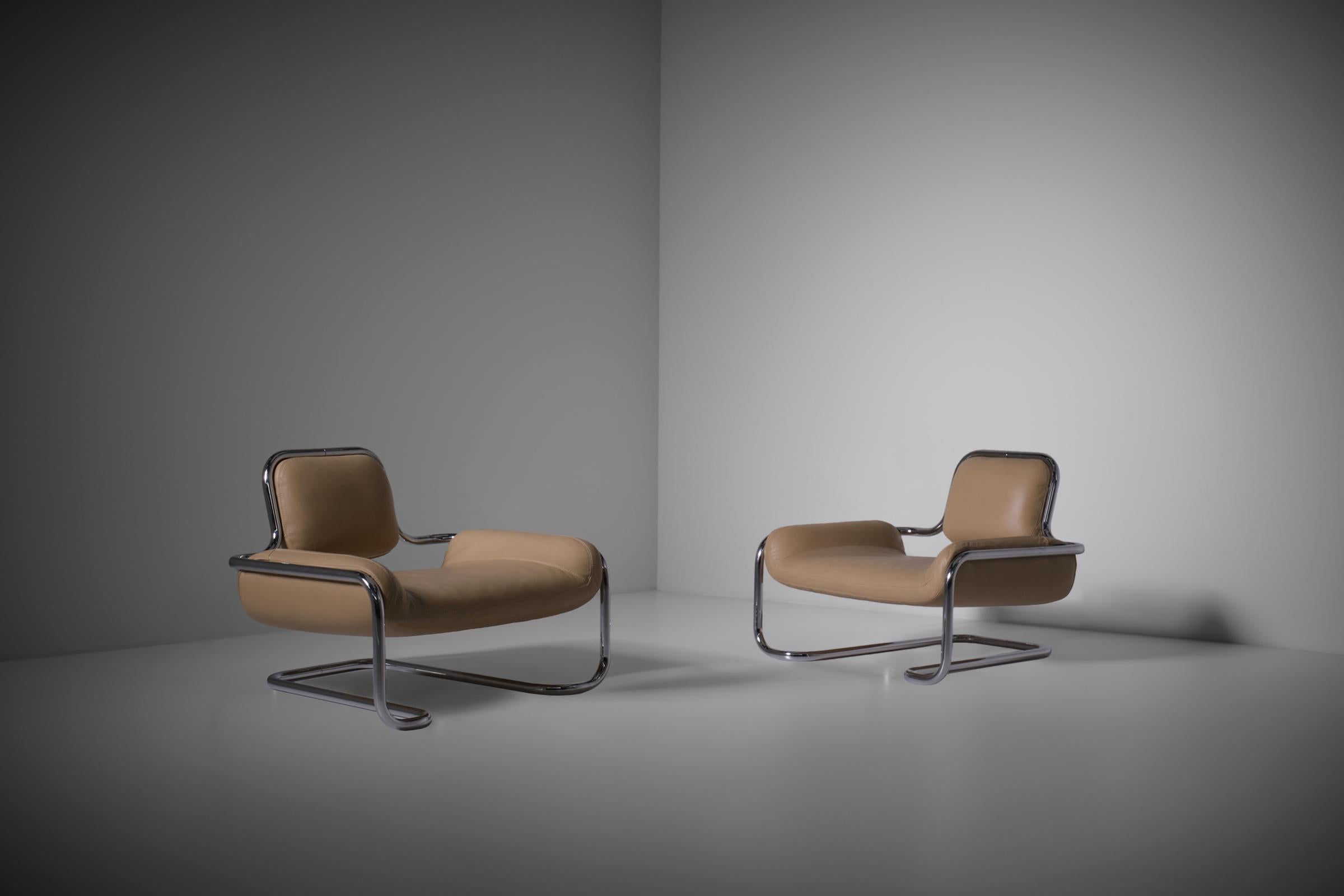 Kwok Hoi Chan ‘Lemon Sole’ Chairs for Steiner, France 1969, Set of 2 In Good Condition In Rotterdam, NL