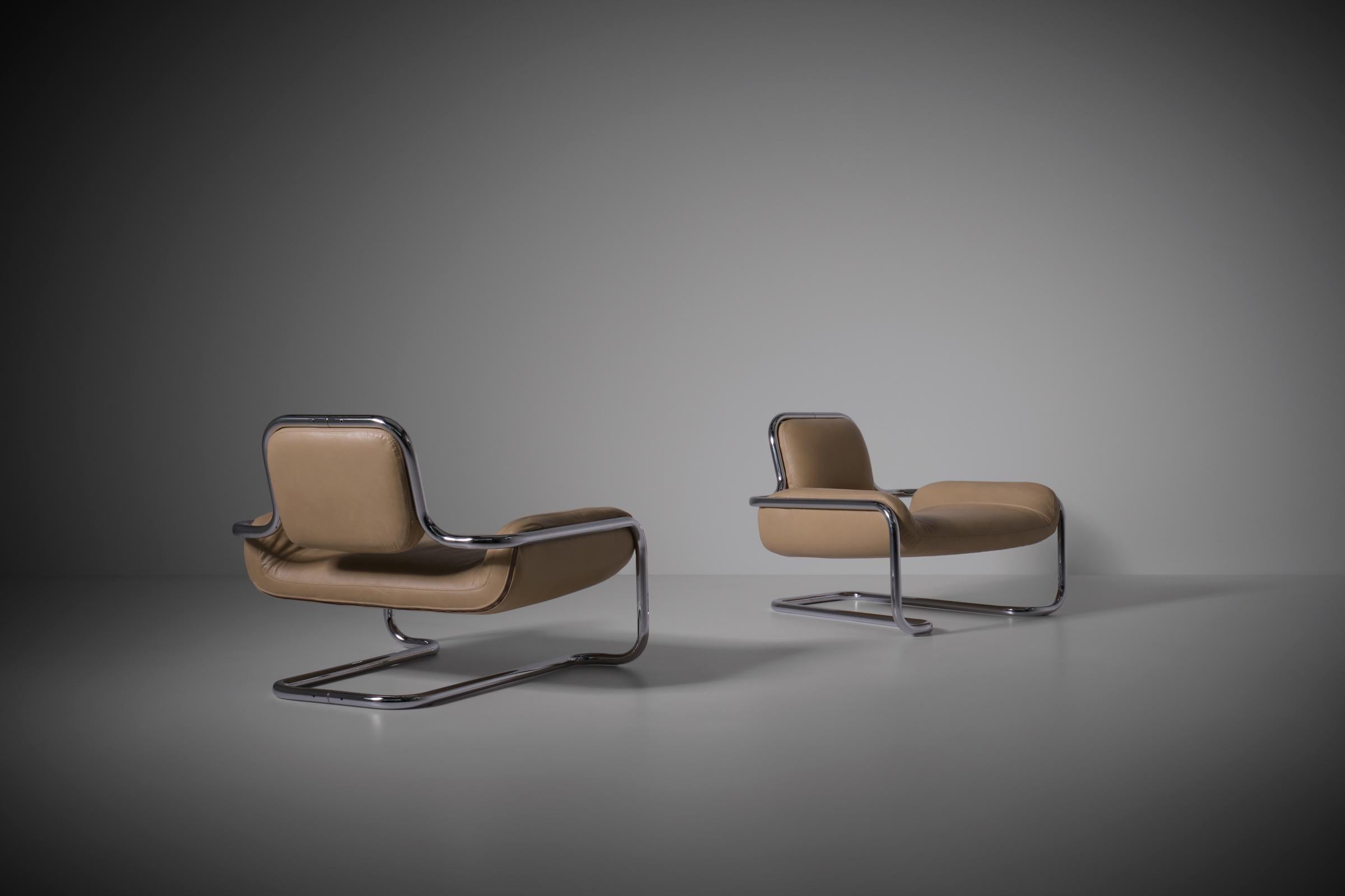 Kwok Hoi Chan ‘Lemon Sole’ Chairs for Steiner, France 1969, Set of 2 In Good Condition In Rotterdam, NL