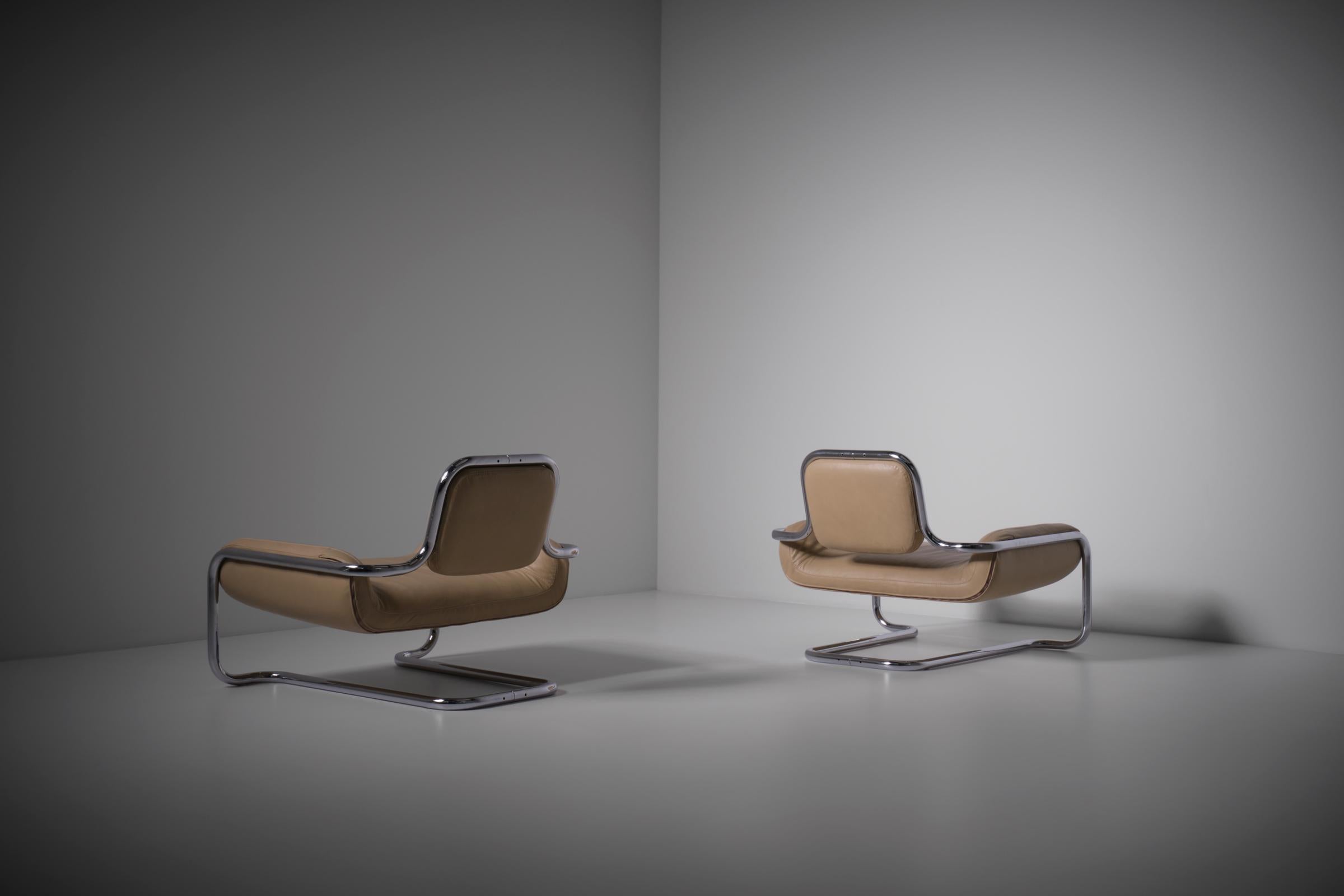 Kwok Hoi Chan ‘Lemon Sole’ Chairs for Steiner, France 1969, Set of 2 1