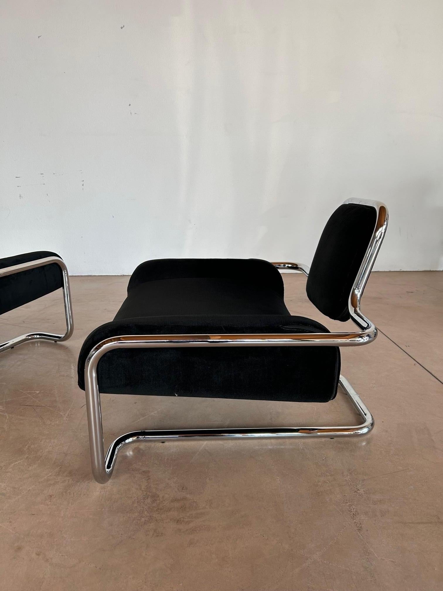 Kwok Hoi Chan Limande Chairs Black Linen Velvet Ed. Steiner 13