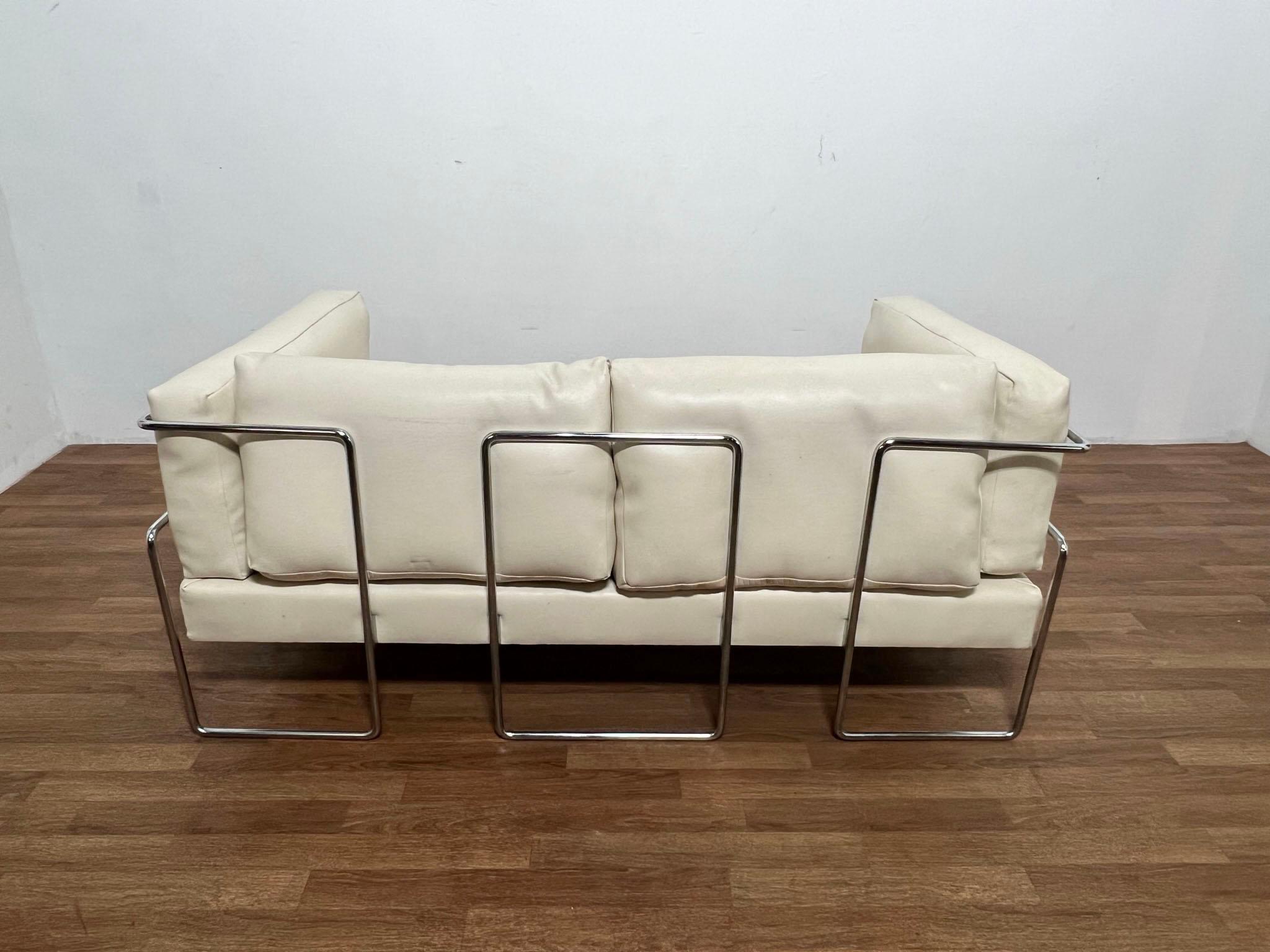 French Kwok Hoi Chan Loveseat Sofa for Steiner, France, Circa 1960s