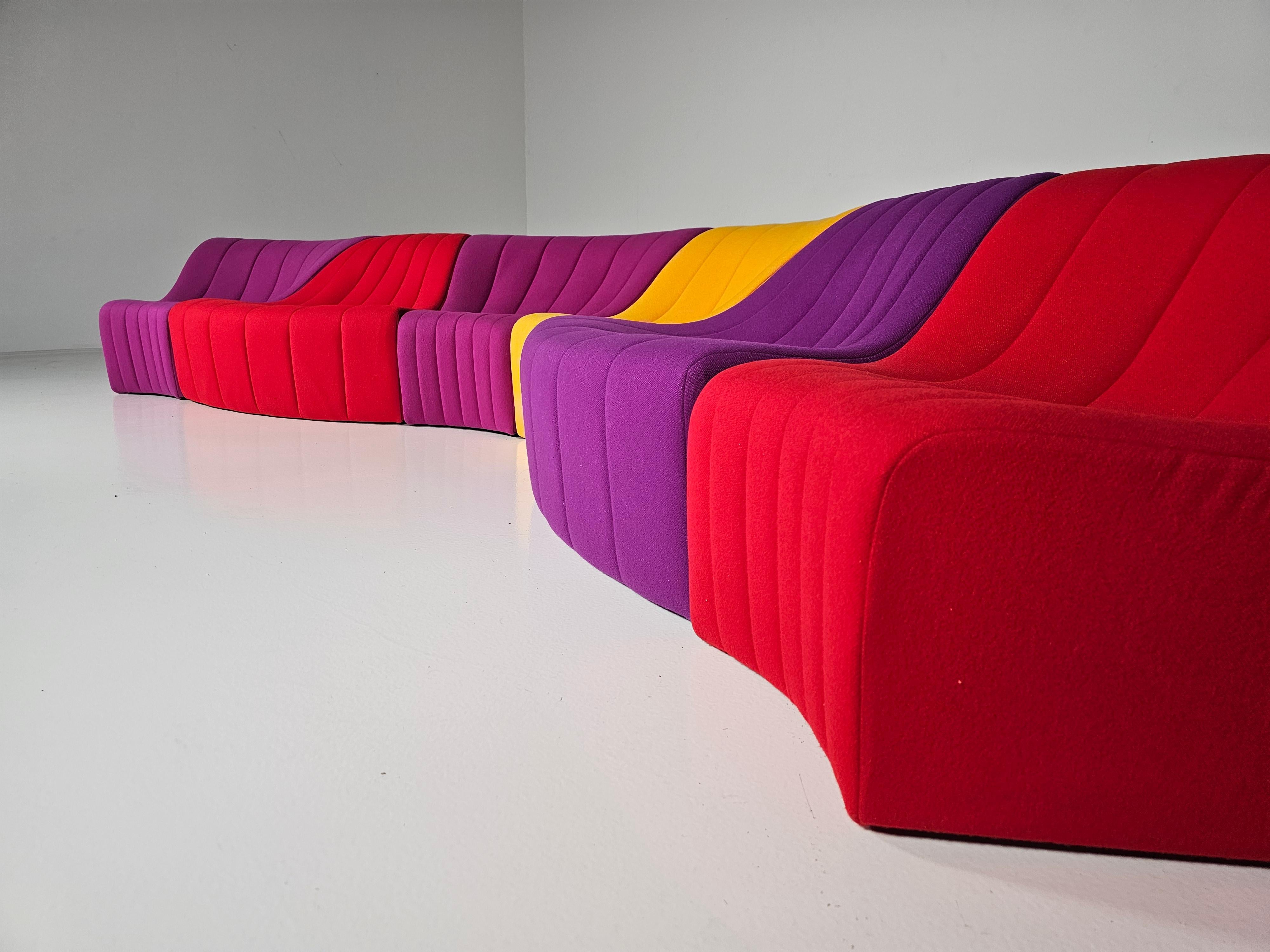 Kwok Hoi Chan 'Chromatic'  modular sofa in red, purple and yellow colors  3