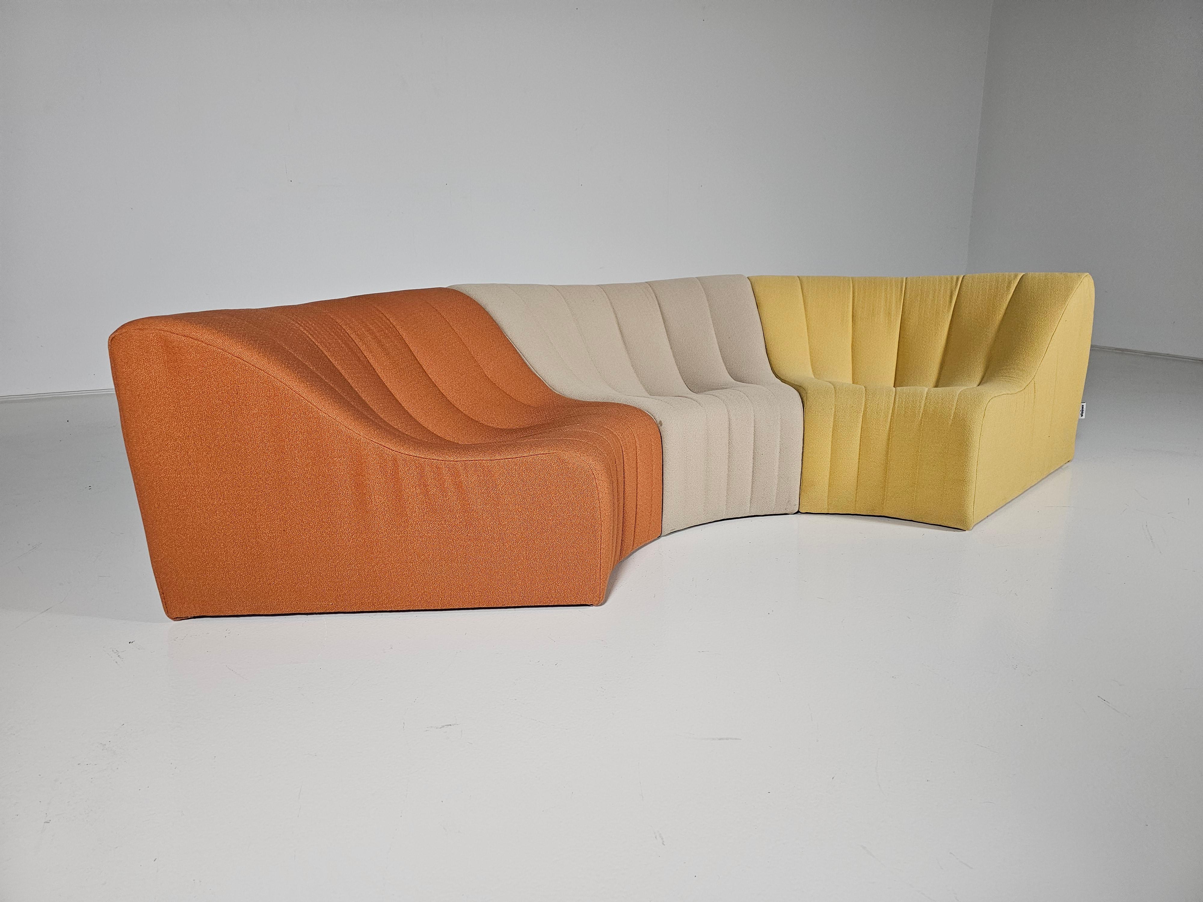 European Kwok Hoi Chan 'Chromatic'  modular sofa in orange, yellow and cream  For Sale