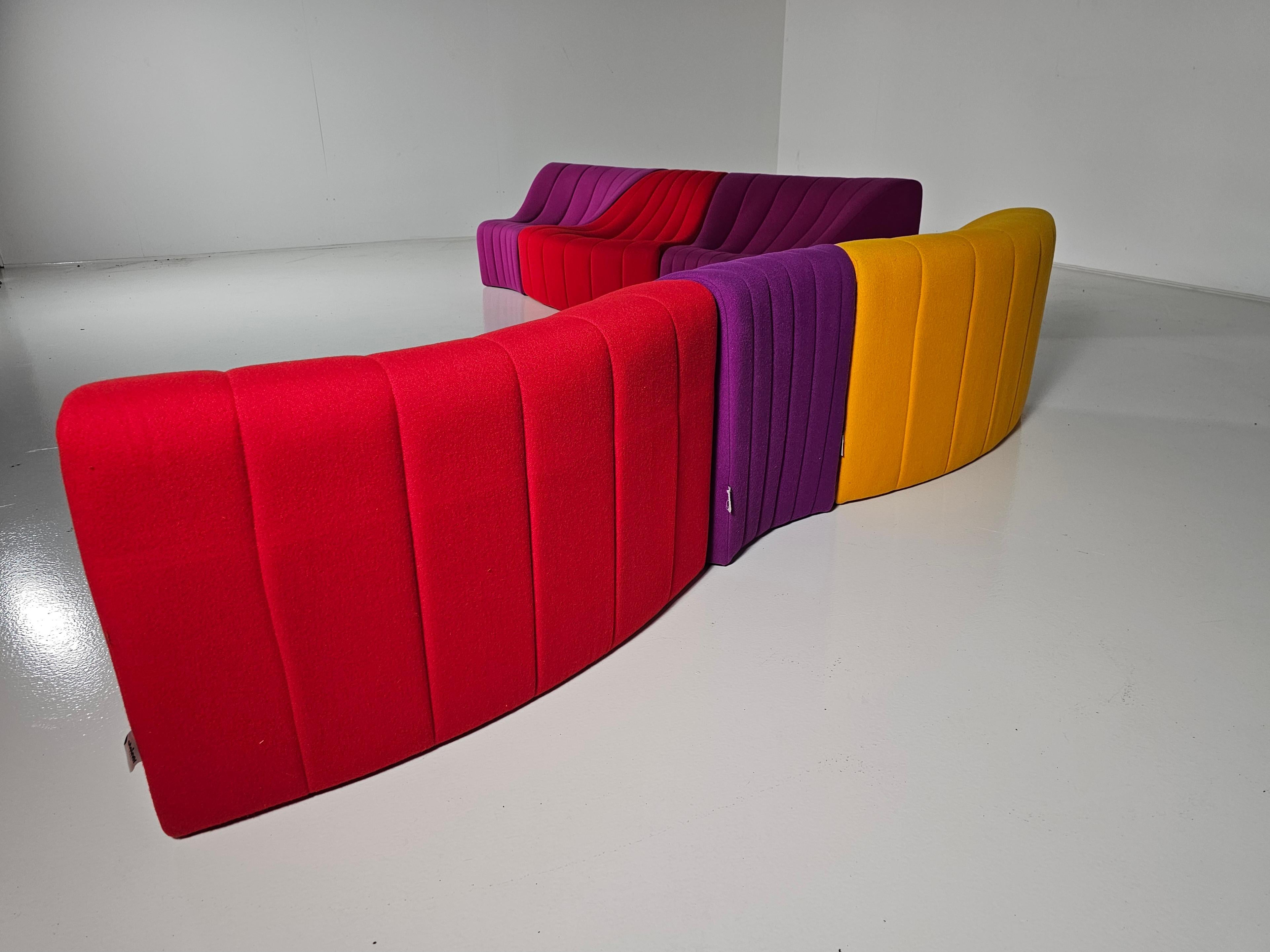 Kwok Hoi Chan 'Chromatic'  modular sofa in red, purple and yellow colors  1