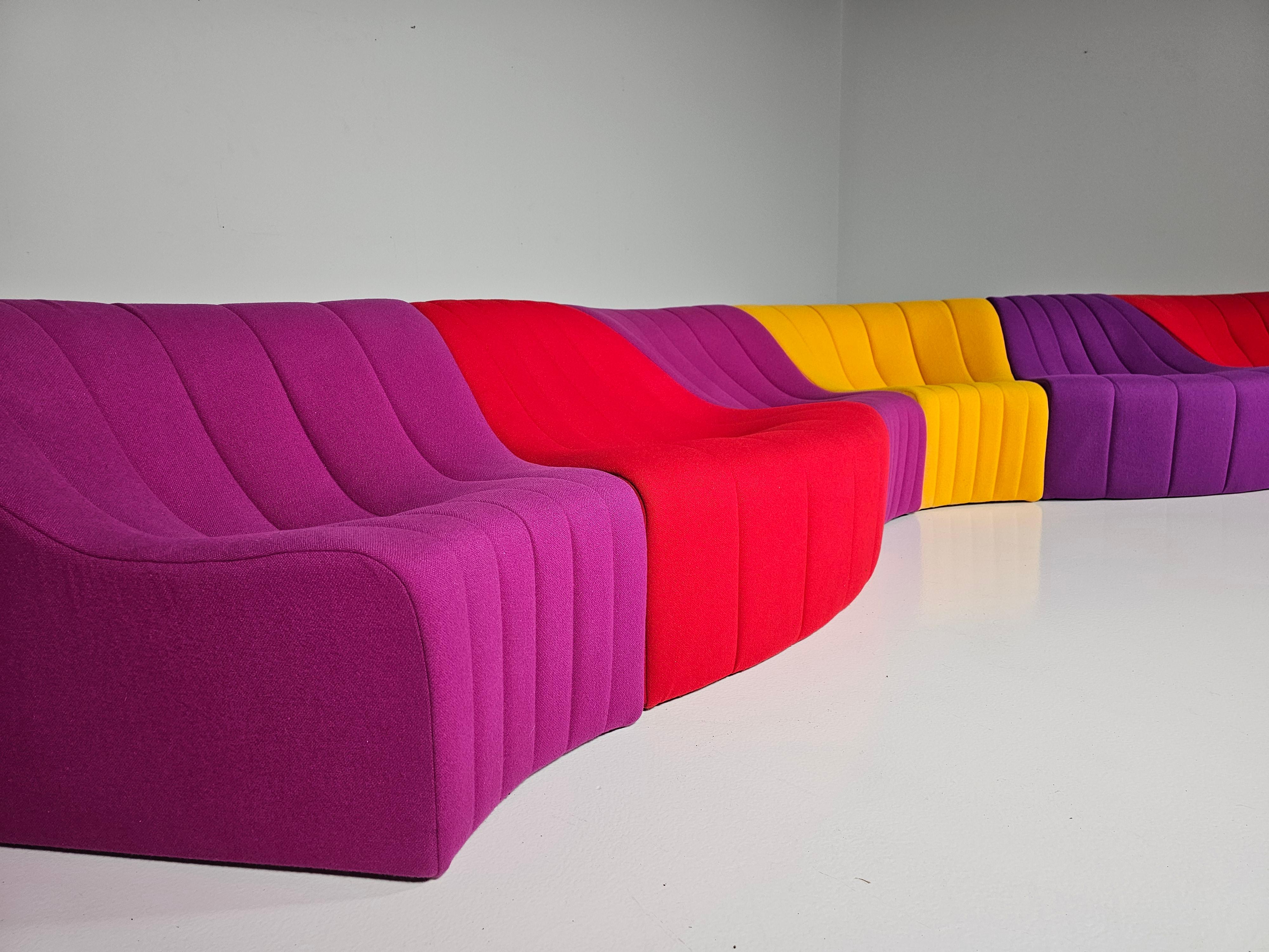 Kwok Hoi Chan 'Chromatic'  modular sofa in red, purple and yellow colors  2