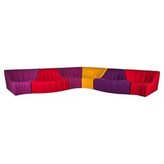 Vintage Kwok Hoi Chan 'Chromatic'  modular sofa in red, purple and yellow colors 