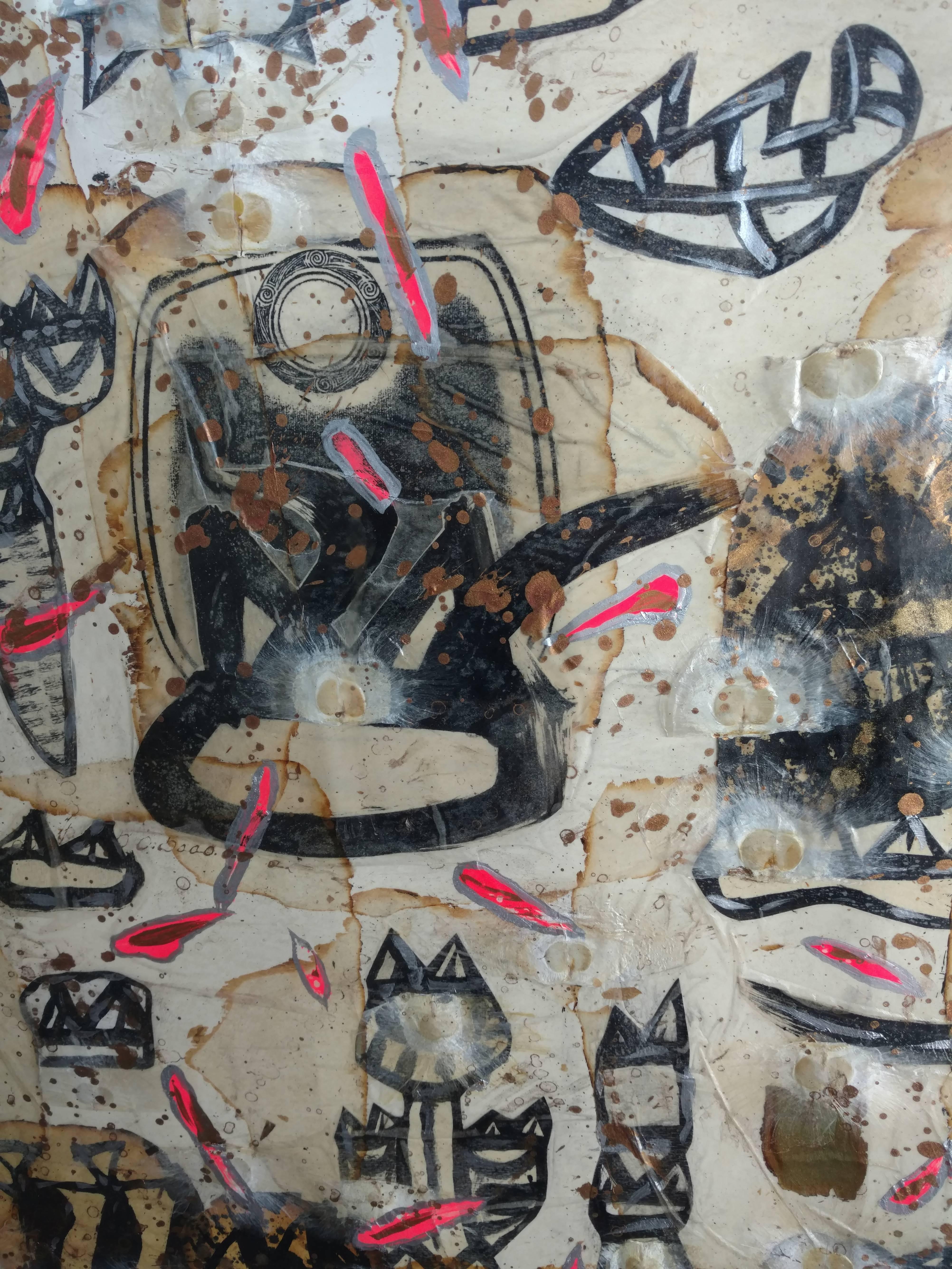 Chinesischer Graffiti- Pop-Knstler Kwok, Mixed Media-Collage im Angebot 2