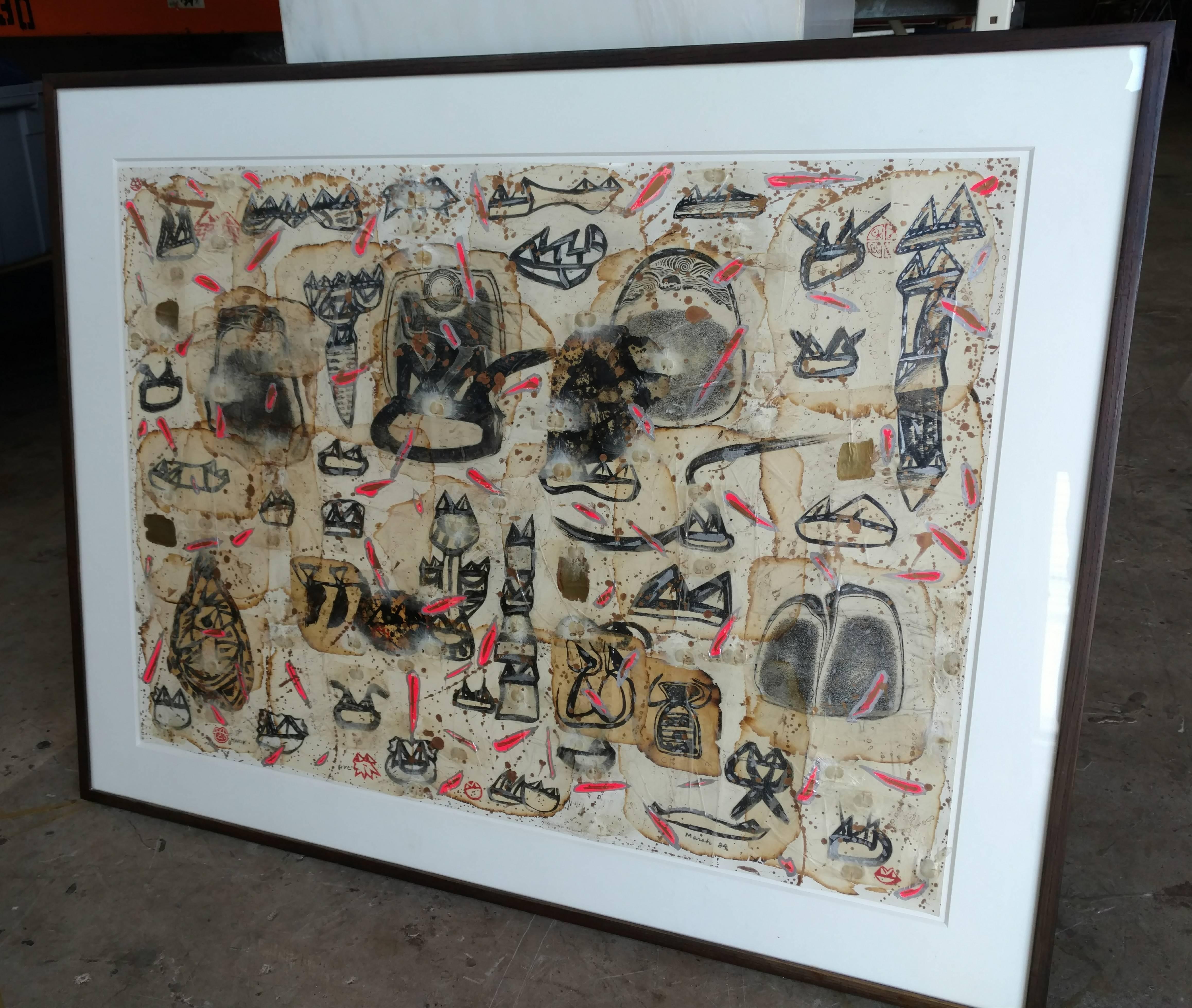 Chinesischer Graffiti- Pop-Knstler Kwok, Mixed Media-Collage im Angebot 4
