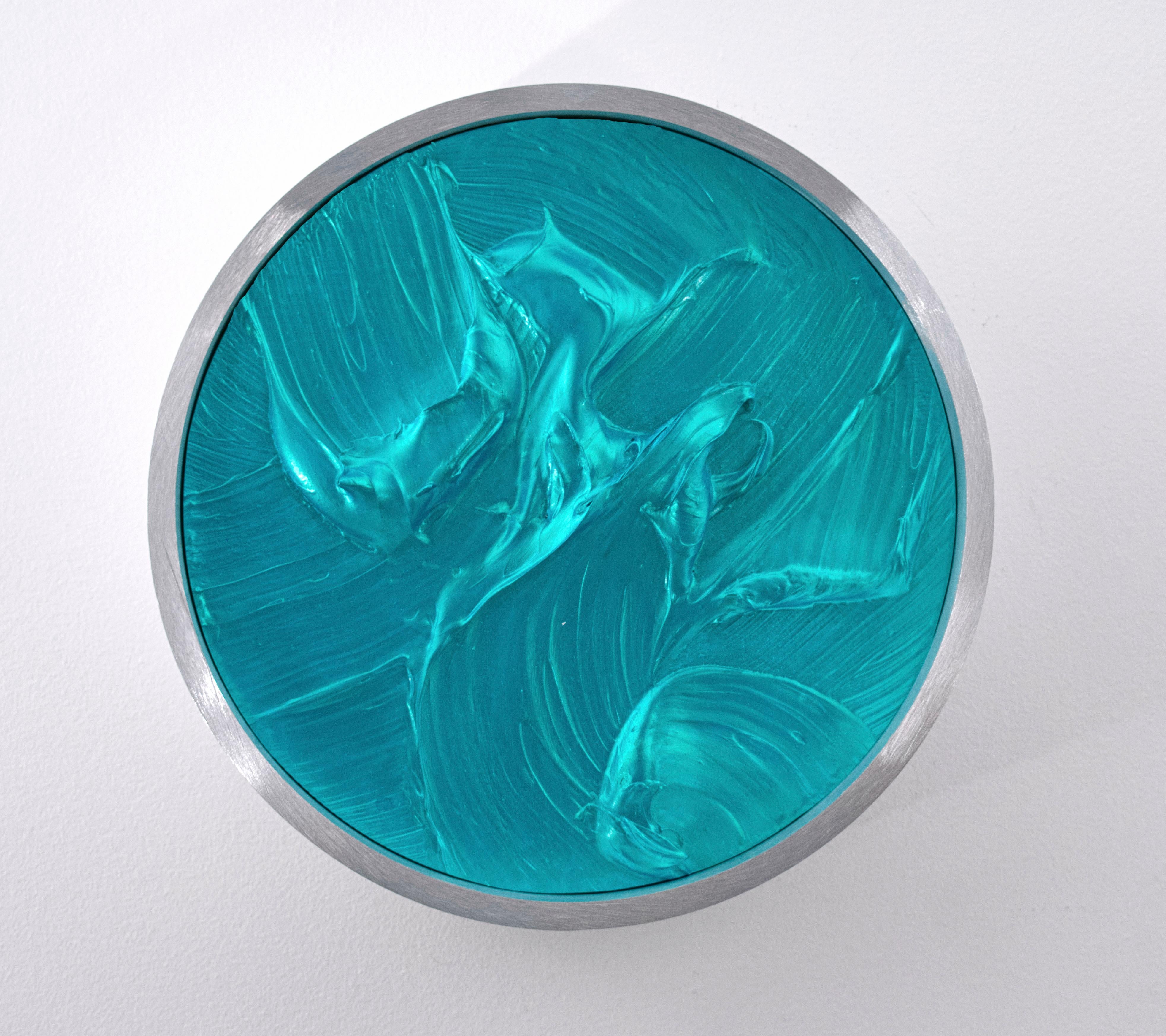 Pearlescent Wave - Turquoise - Mixed Media Art by KX2: Ruth Avra + Dana Kleinman