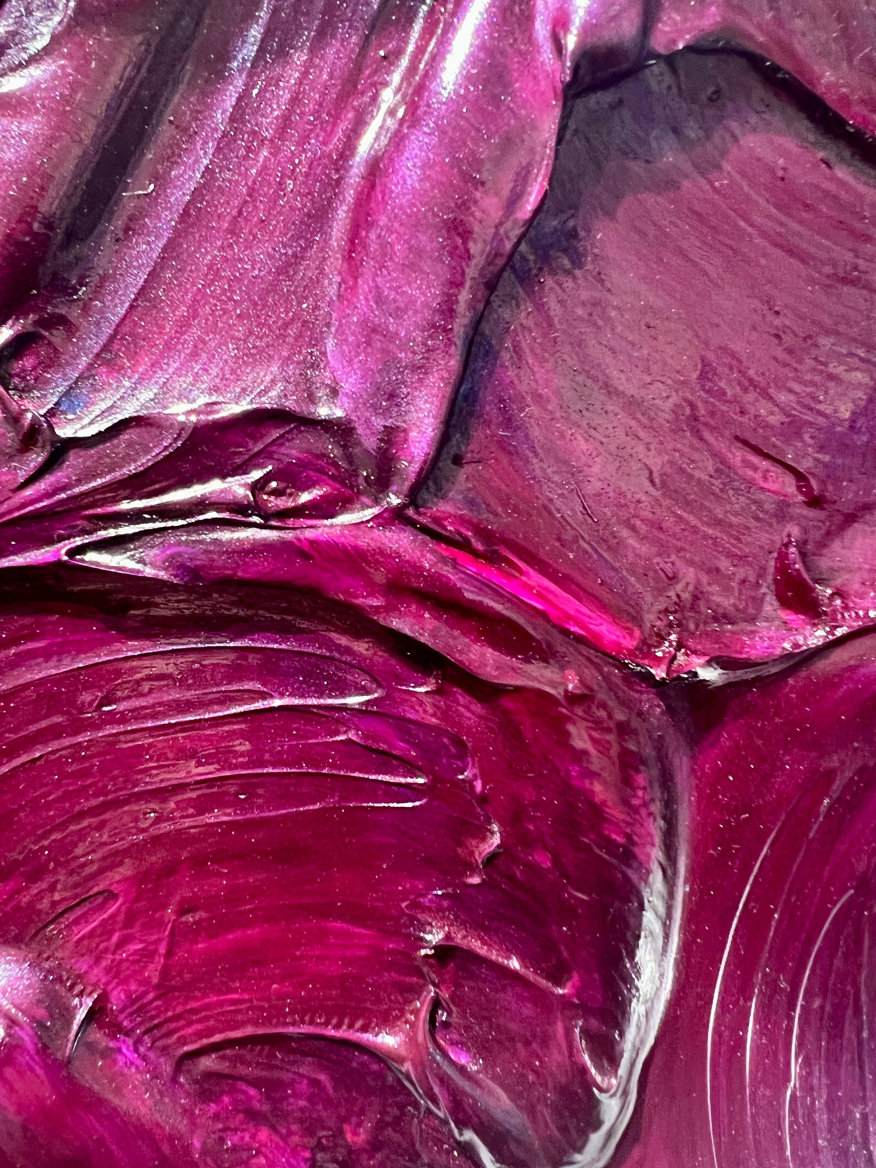 Wave Pearl Magenta - Abstract Painting by KX2: Ruth Avra + Dana Kleinman
