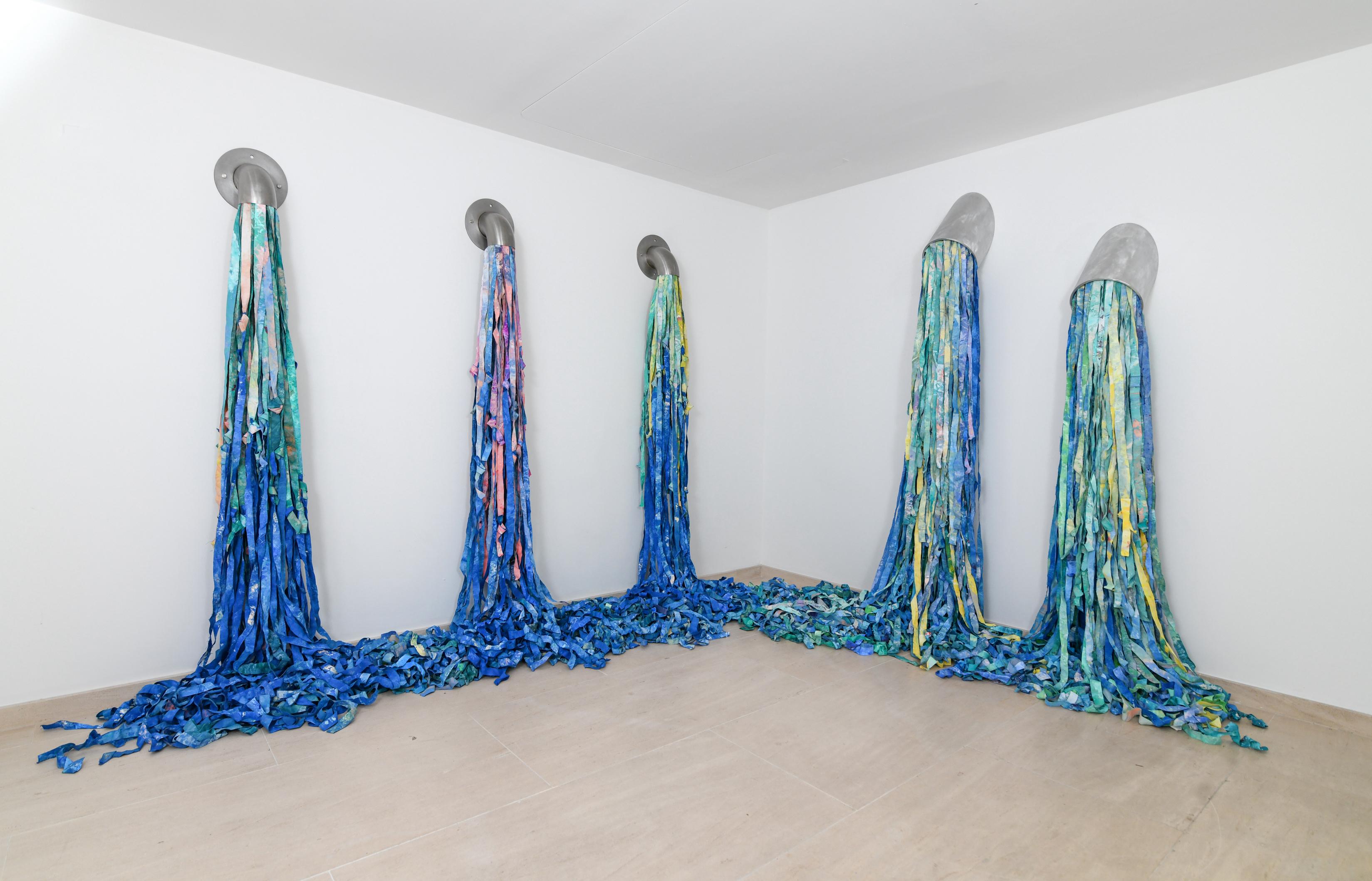Bent Pipe Obstructions - Contemporary Sculpture by KX2: Ruth Avra + Dana Kleinman