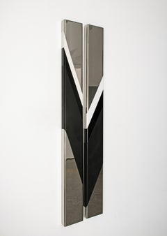 Wall Sculpture by KX2 "Delta" (polished stainless steel & enamel)