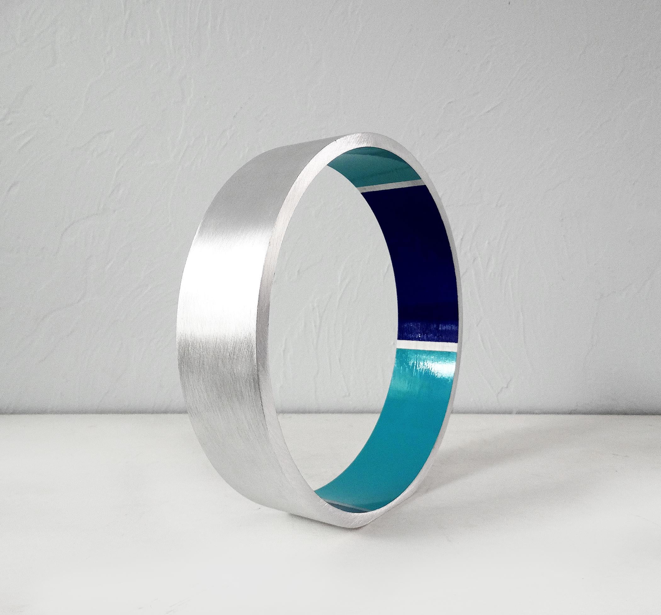 Transection (turquoise/dark blue) - Sculpture by KX2: Ruth Avra + Dana Kleinman