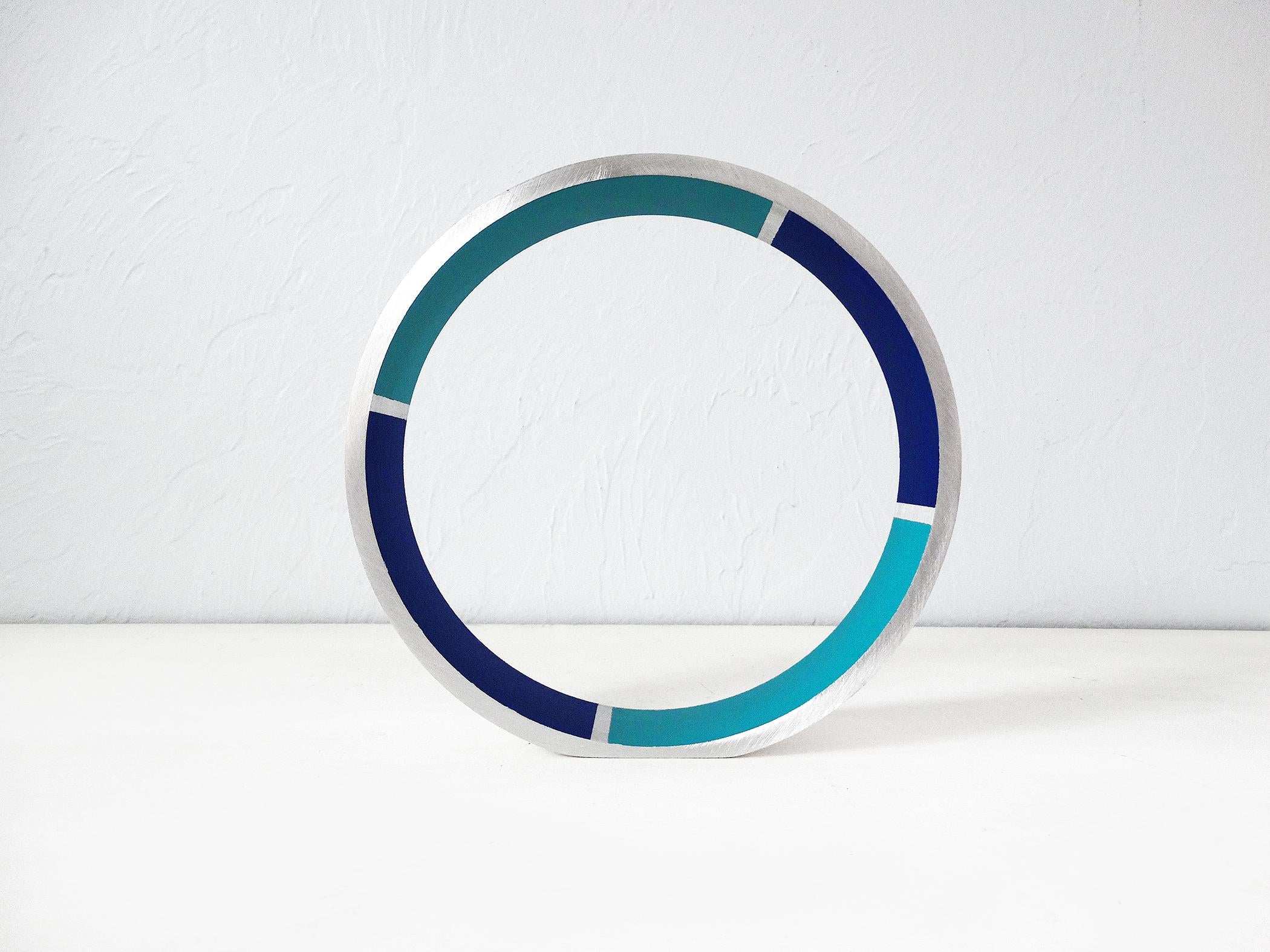 KX2: Ruth Avra + Dana Kleinman Abstract Sculpture - Transection (turquoise/dark blue)