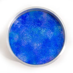Wall Sculpture by KX2 "Pipeline - Cobalt" (brushed aluminum/mixed media)