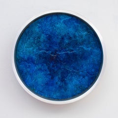 Wall Sculpture by KX2 "Pipeline - Dark Blue" (brushed aluminum/mixed media)