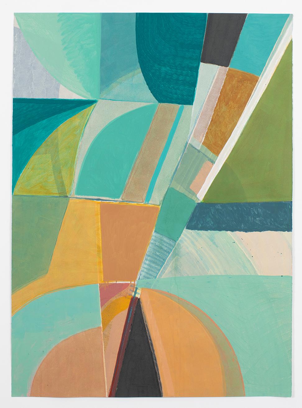 Ky Anderson Abstract Painting - "Fractured" 2025 acrylic on watercolor paper