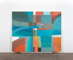 « City At Dusk », acrylique et huile sur toile de Ky Anderson