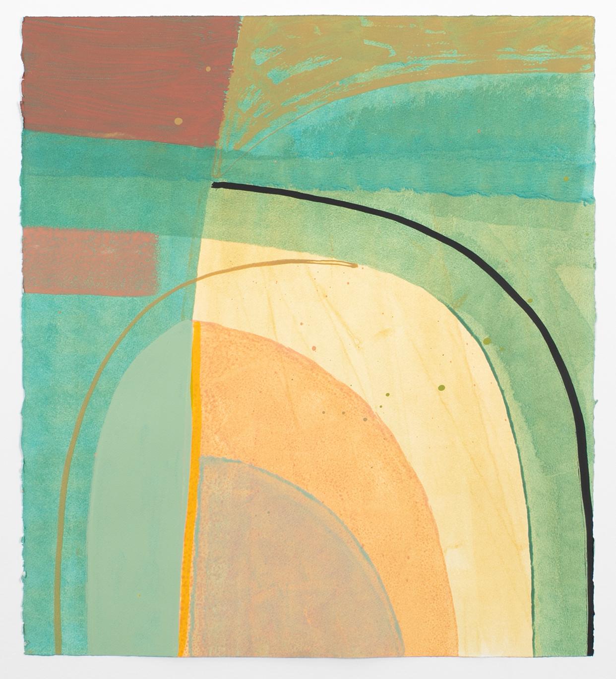 "Peek" 2025 acrylic on watercolor paper