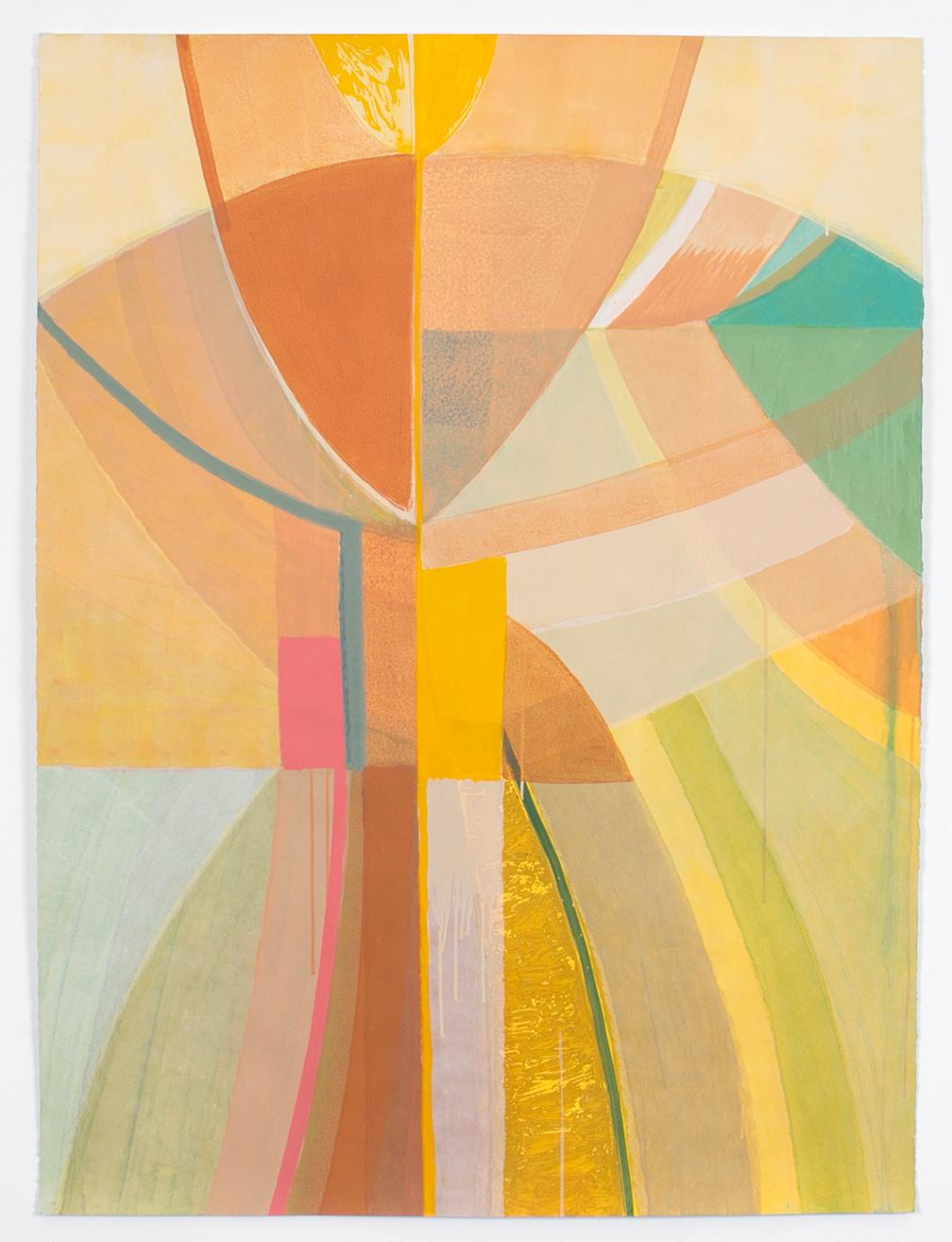 Abstract Painting de Ky Anderson - "Plántula 25,9" 2025 acrílico sobre papel de acuarela