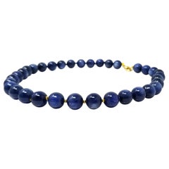 Kyanite and 18kt Beaded Necklace by Cynthia Scott Jewelry