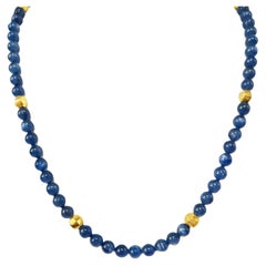 Collana di perline di kianite e accenti in oro giallo, 19,5 pollici