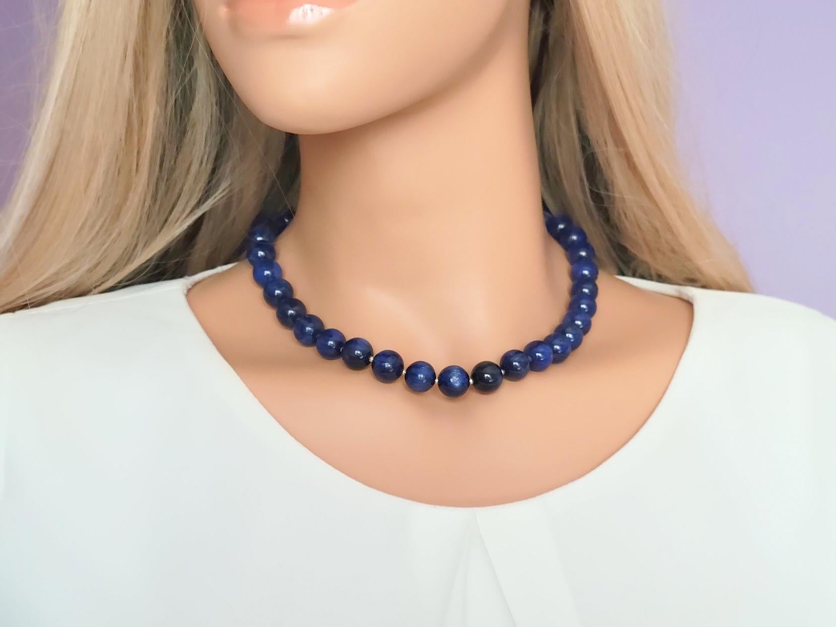 Women's Kyanite Beaded Necklace  For Sale