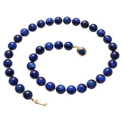 Kyanite Beaded Necklace with Sterling Silver Kyanite Clasp, 18"