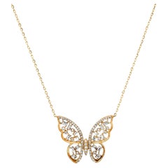 Kyanite Diamond 14K (or 18k upon request) Yellow Gold Pendant Necklace