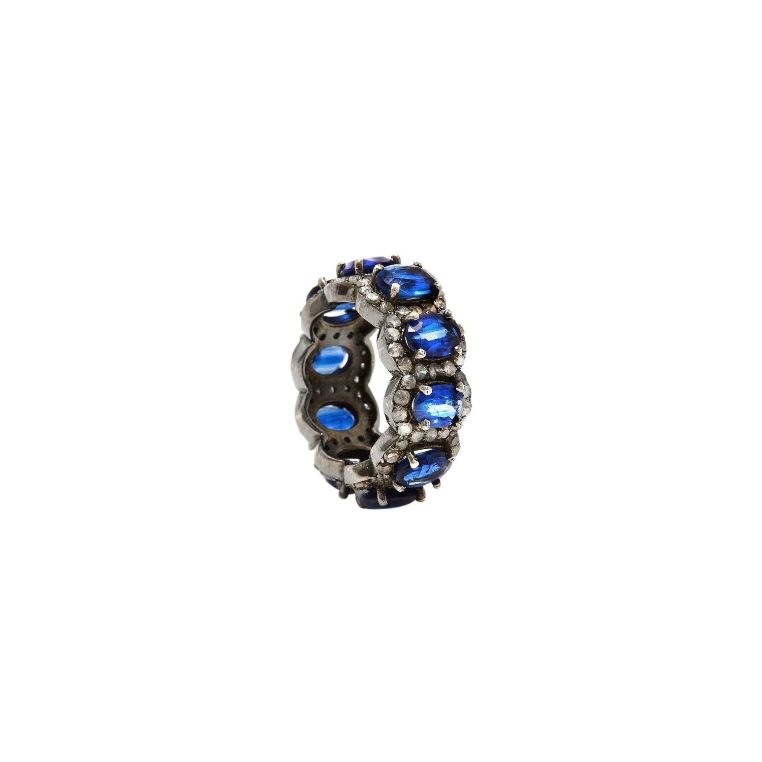 Bague diadème Kyanite avec diamants