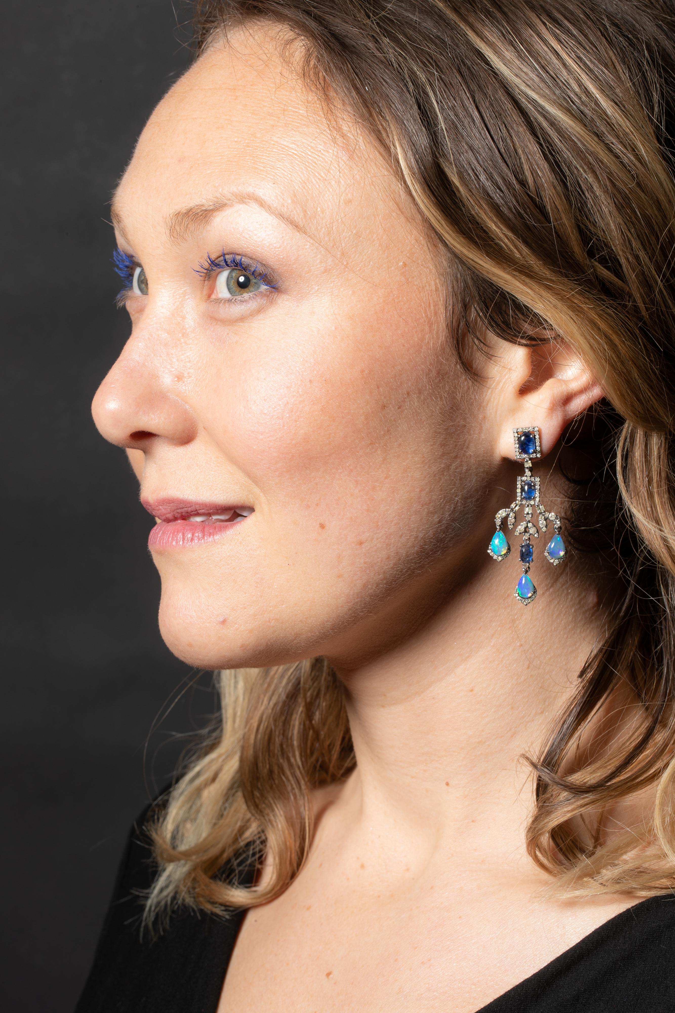 opal chandelier earrings