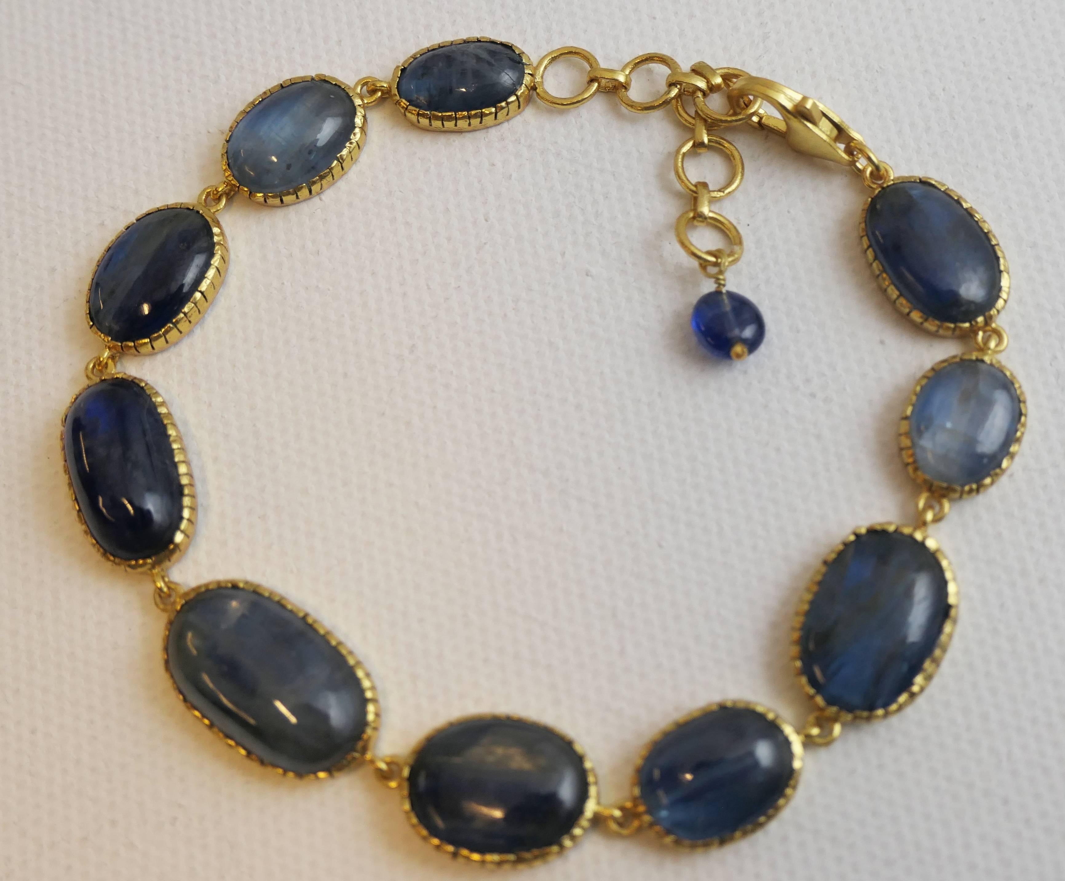 Kyanite Gold Plated Sterling Silver  Bracelet In New Condition For Sale In Oslo, 03