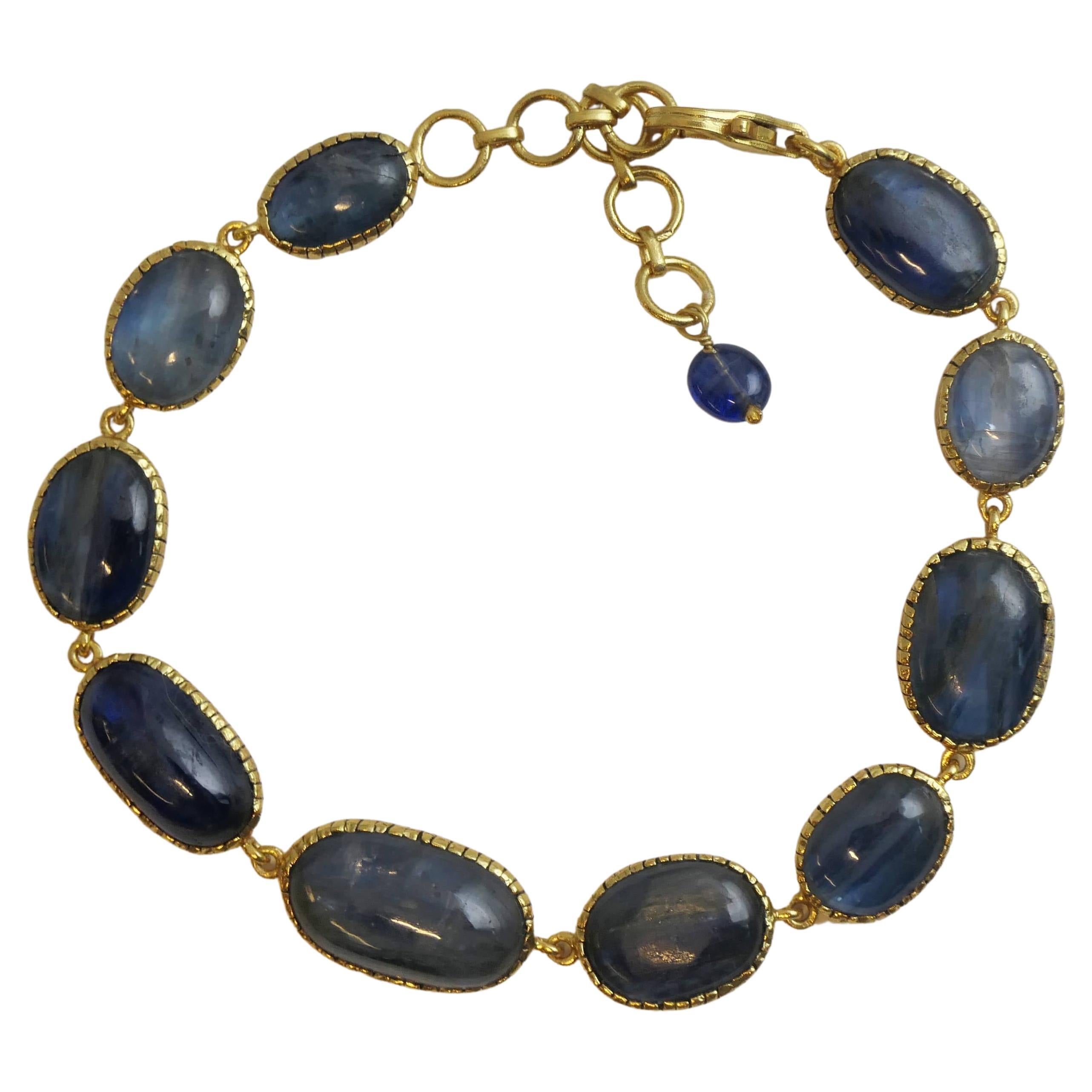 Kyanite Gold Plated Sterling Silver  Bracelet For Sale