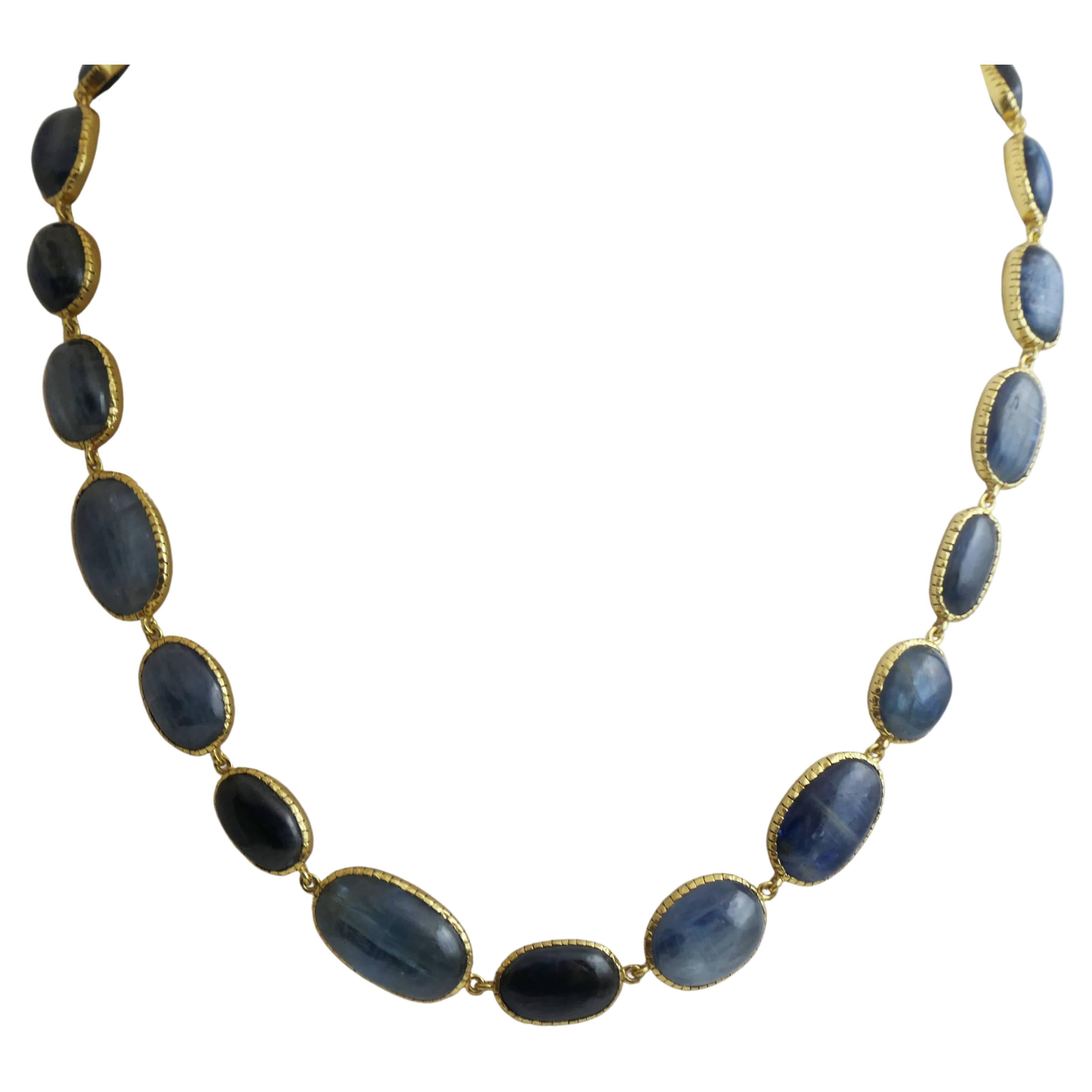 Kyanite Gold Plated Sterling Silver Necklace For Sale