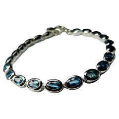 Kyanite Silver Bracelet Wedding anniversary gift ideas Protection bracelet gift